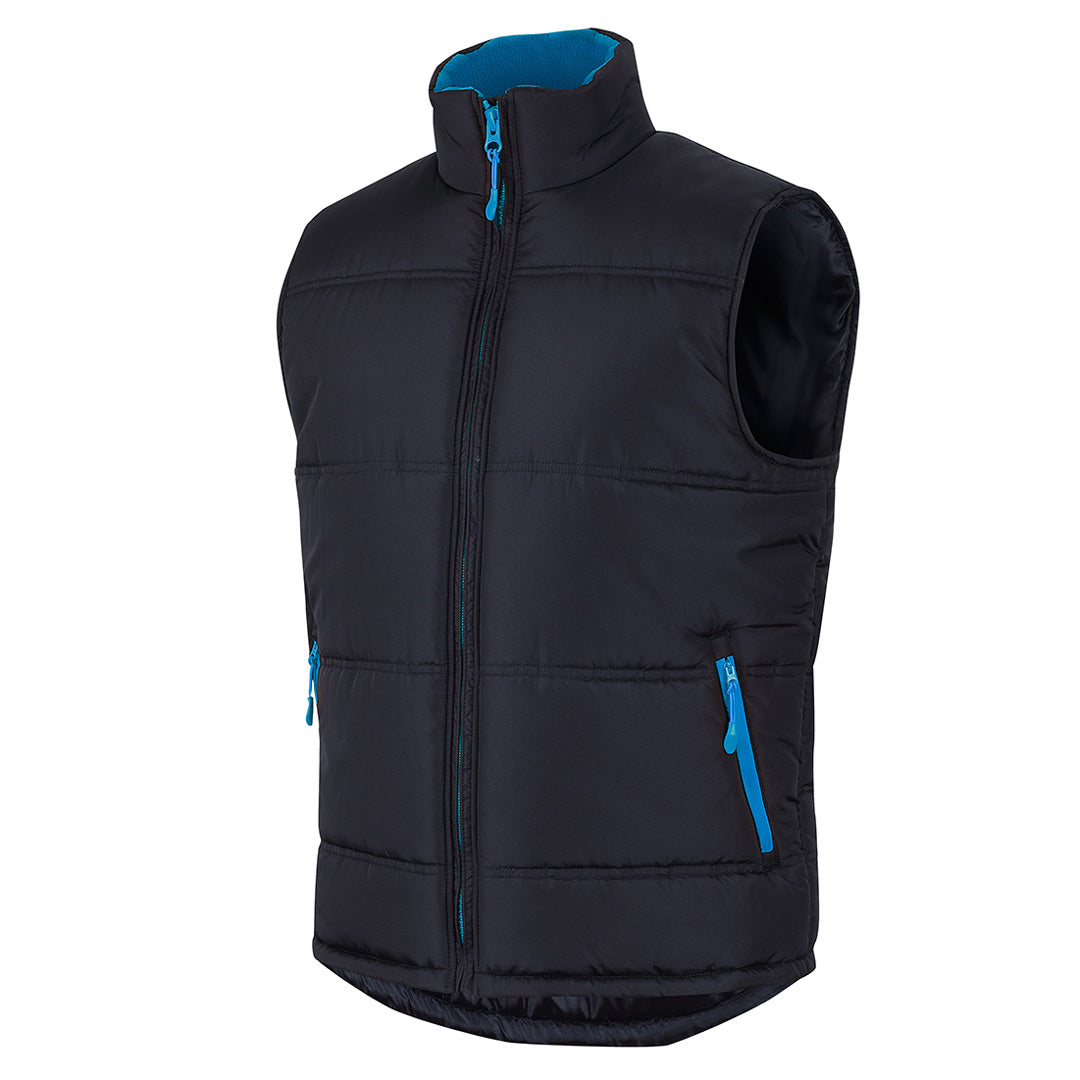 House of Uniforms The Contrast Puffer Vest | Adults Jbs Wear Black/Aqua