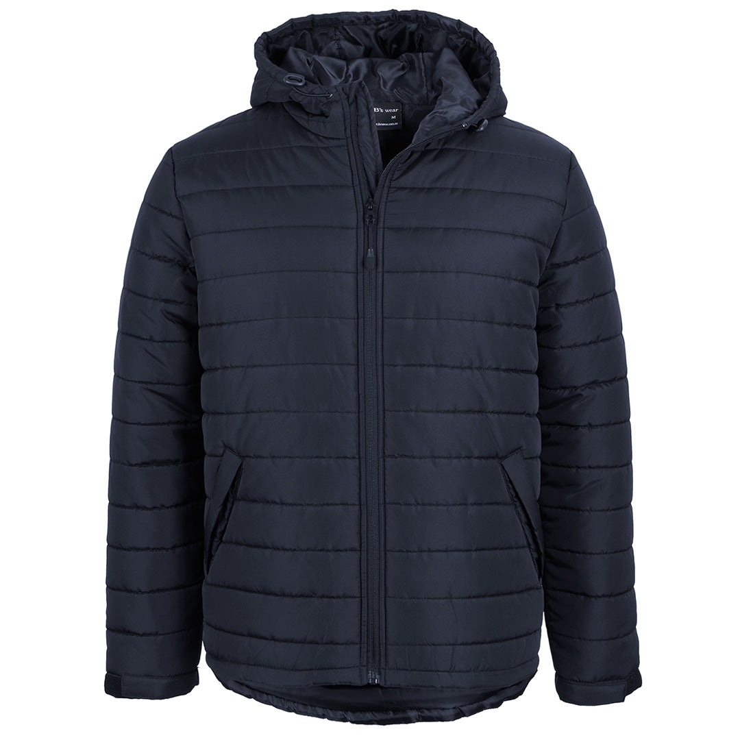 House of Uniforms The Hooded Puffer Jacket | Adults Jbs Wear Navy