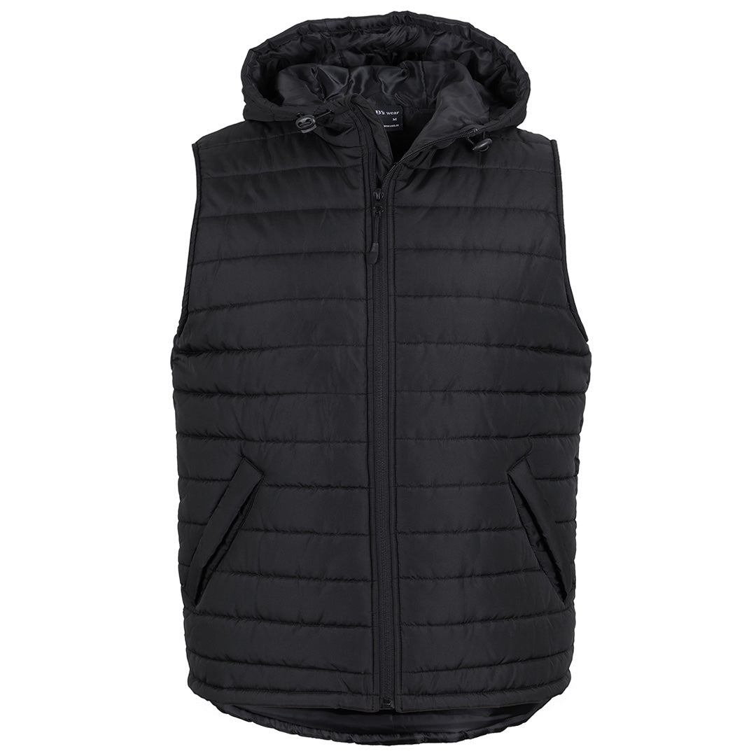 House of Uniforms The Hooded Puffer Vest | Adults Jbs Wear Black