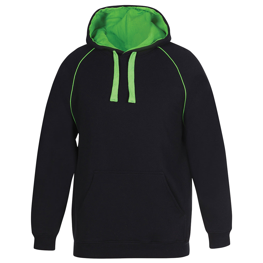 House of Uniforms The Contrast Hoodie | Mens Jbs Wear Black/Pea Green