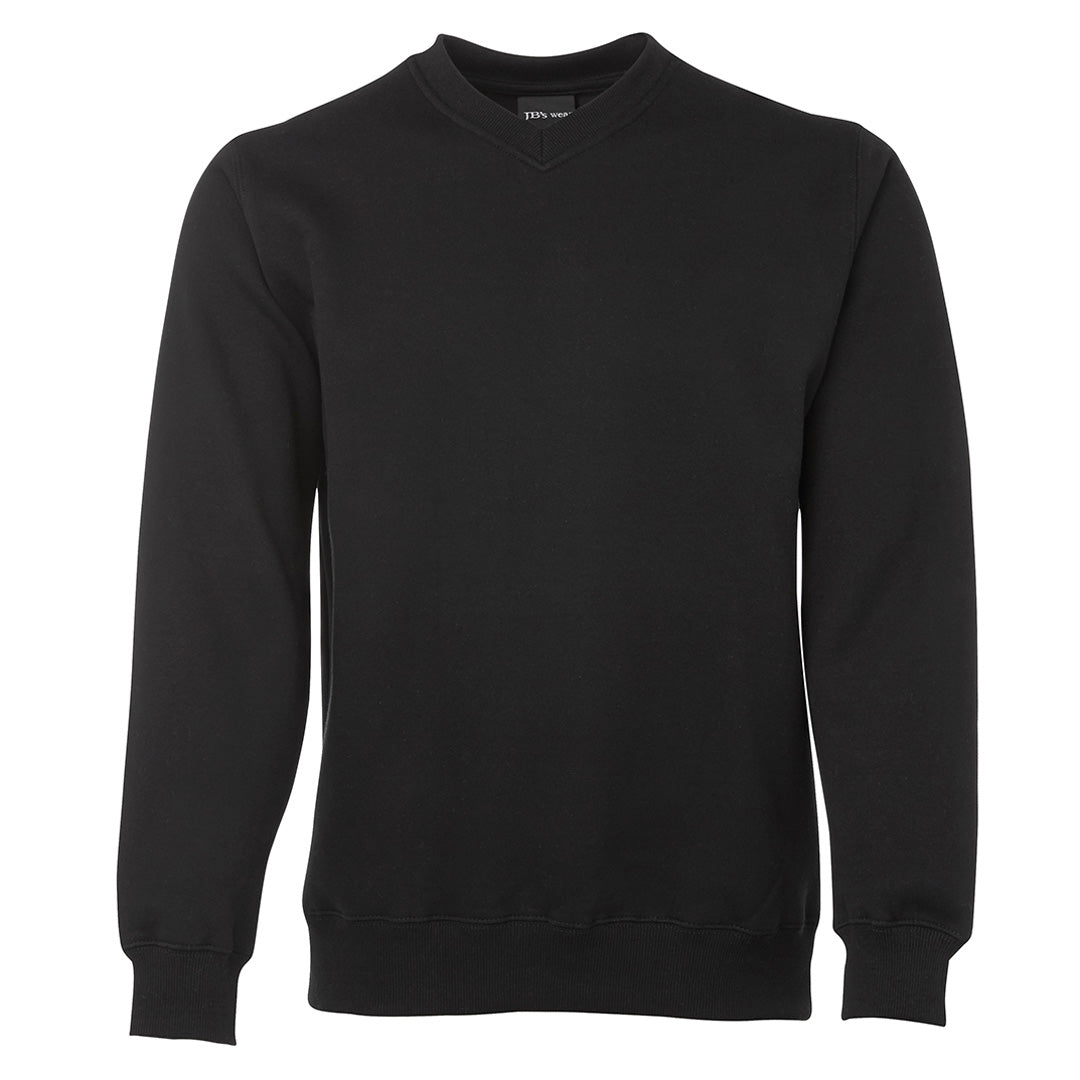 House of Uniforms The V Neck Fleece Jumper | Adults Jbs Wear Black