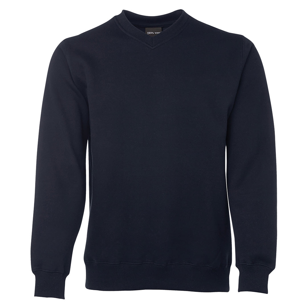 House of Uniforms The V Neck Fleece Jumper | Adults Jbs Wear Navy