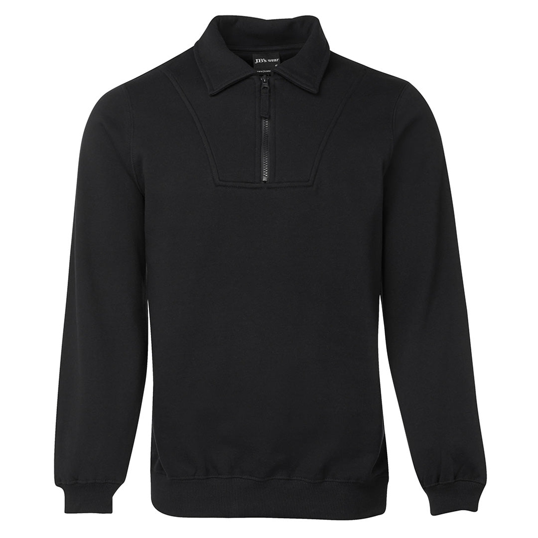 House of Uniforms The 1/2 Zip Fleecy Sweat | Adults Jbs Wear Black