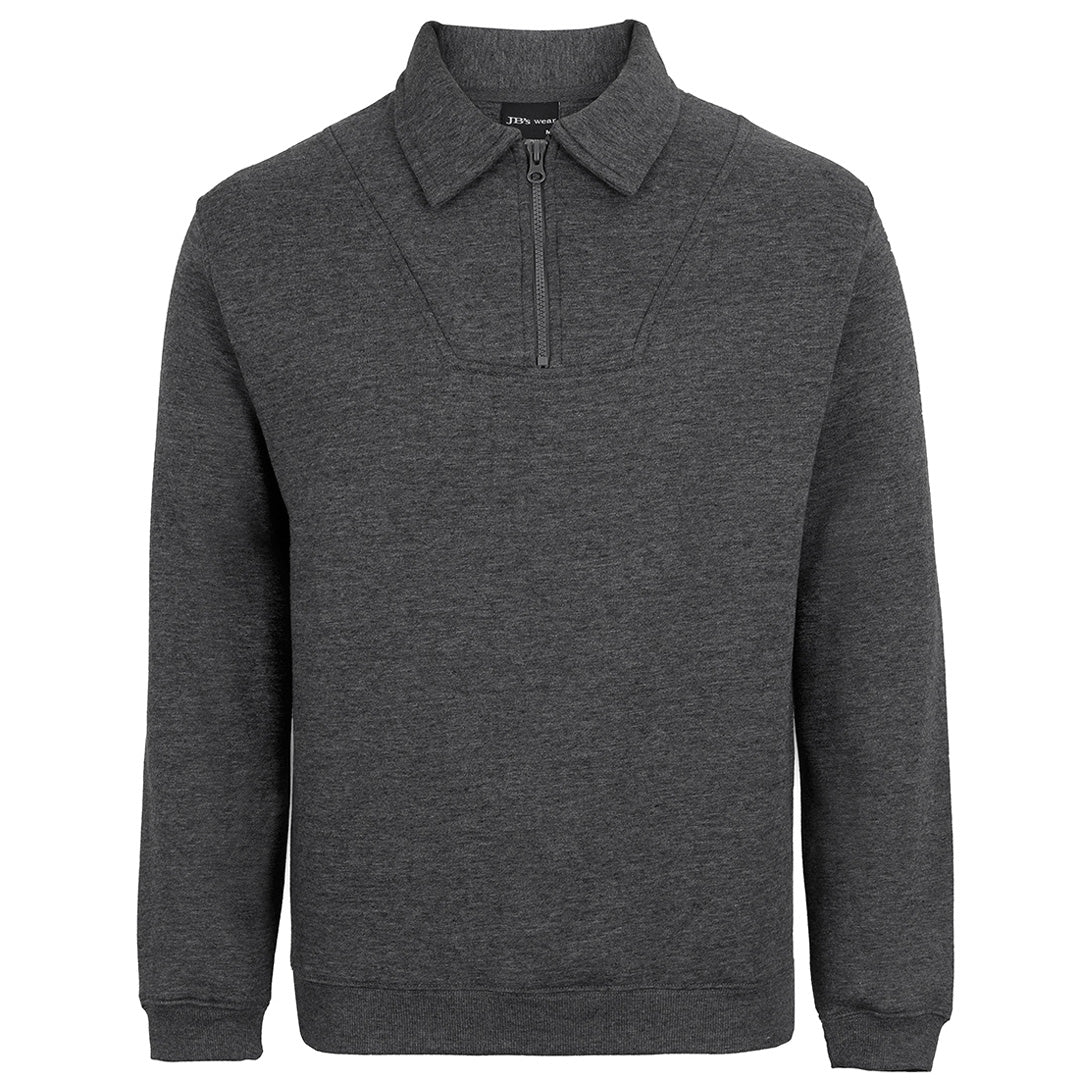 House of Uniforms The 1/2 Zip Fleecy Sweat | Adults Jbs Wear Graphite Marle