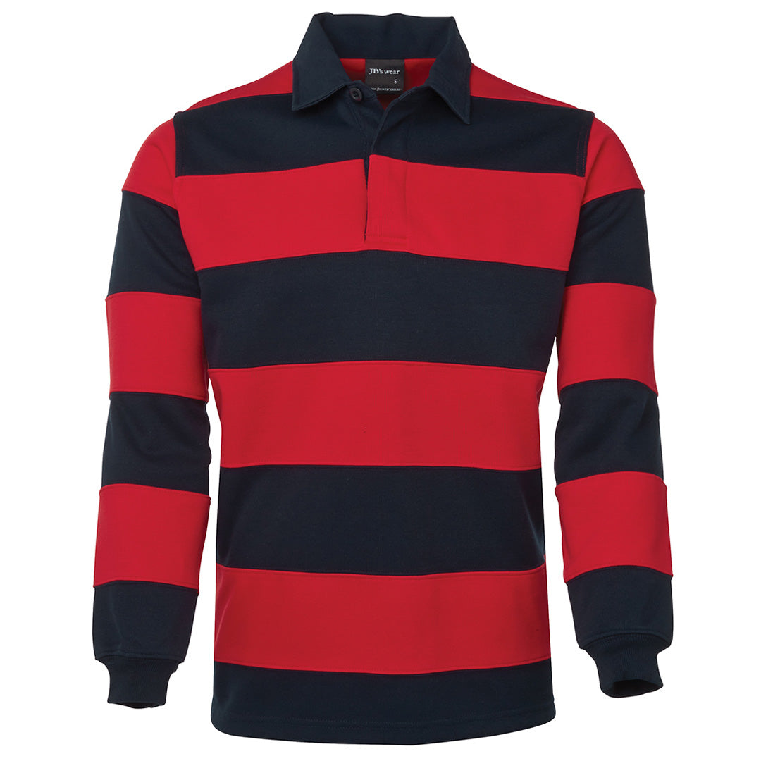 House of Uniforms The Striped Rugby Top | Adults Jbs Wear Navy/Red