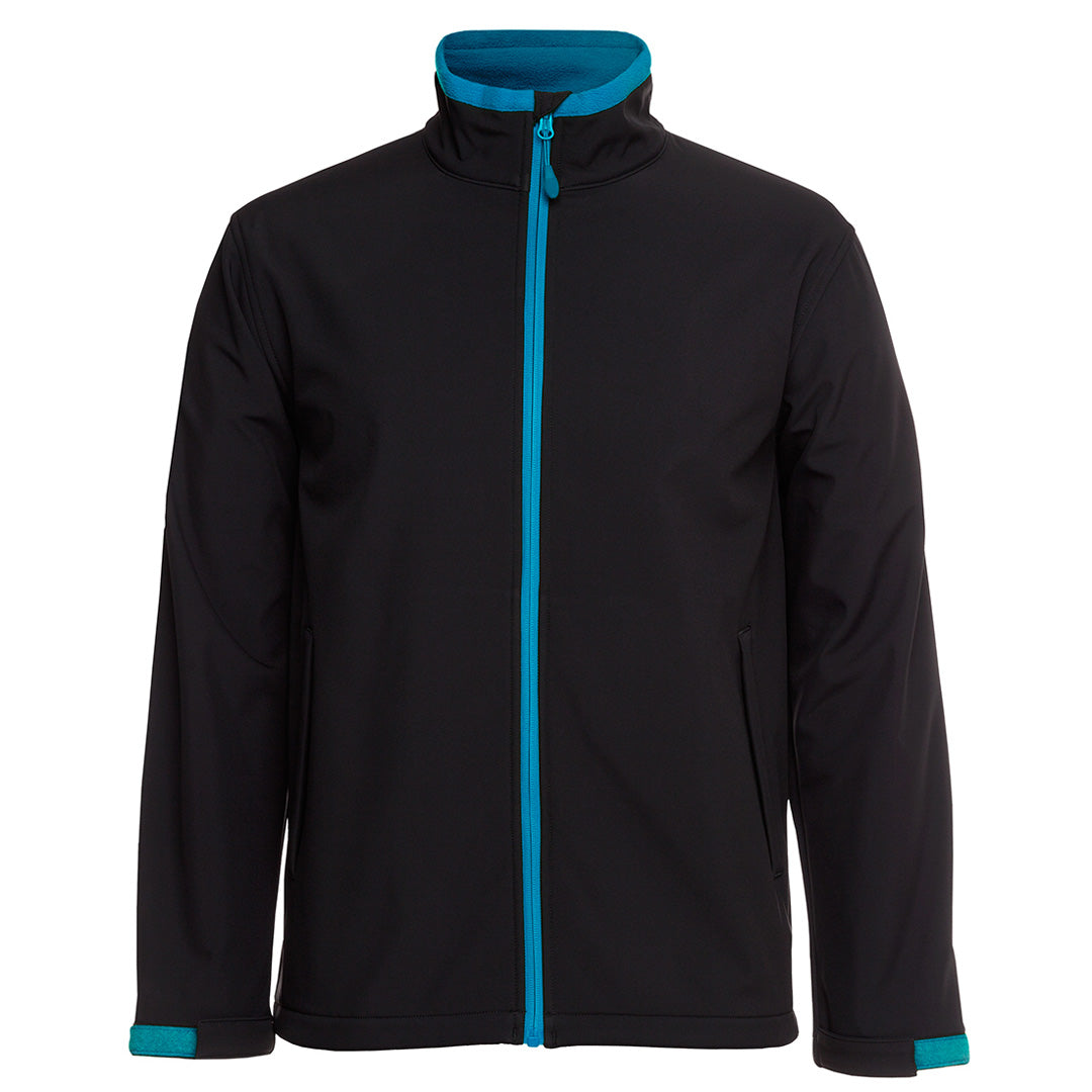 House of Uniforms The Contrast Softshell Jacket | Adults Jbs Wear Black/Aqua