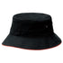 House of Uniforms The Sandwich Brim Bucket Hat | Adults Legend Black/Red