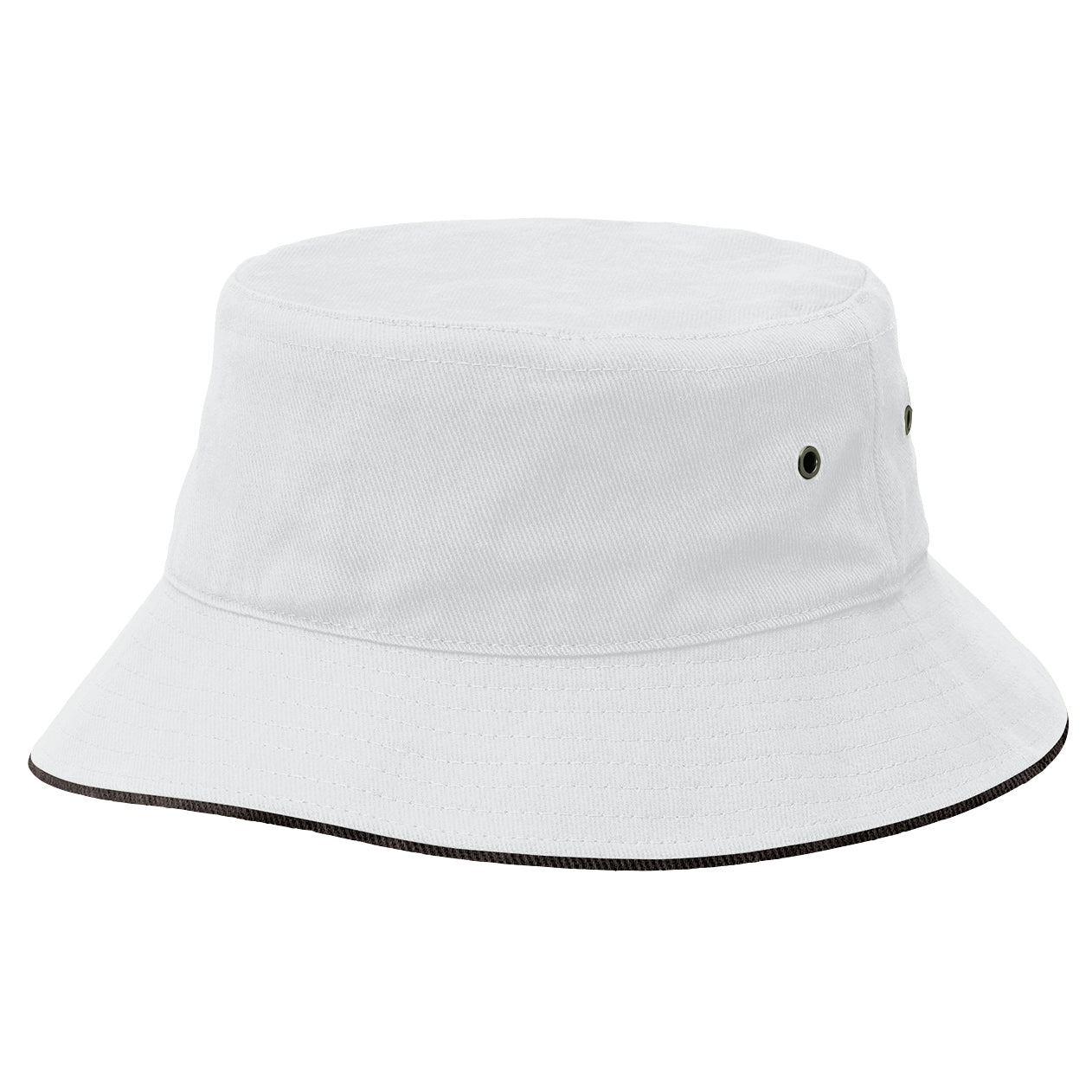 House of Uniforms The Sandwich Brim Bucket Hat | Adults Legend White/Black