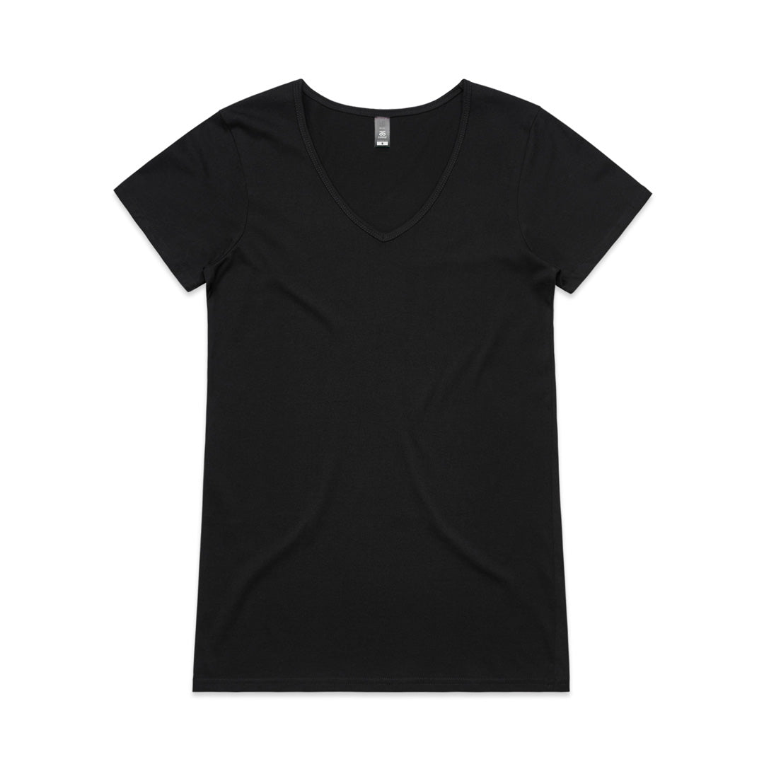 House of Uniforms The Bevel V Tee | Ladies | Short Sleeve AS Colour Black