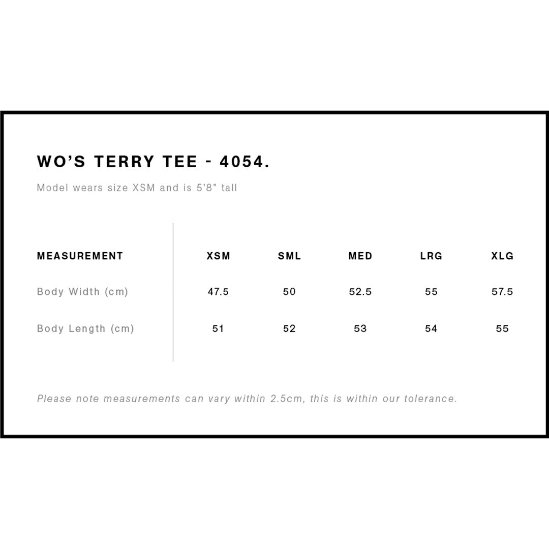 House of Uniforms The Terry Tee | Ladies | Short Sleeve AS Colour