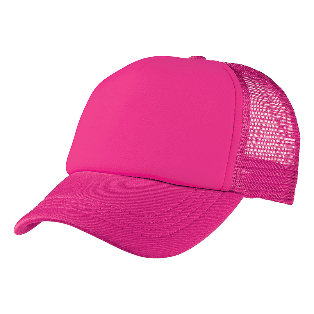 House of Uniforms The Foam Mesh Trucker Cap | Adults Legend Hot Pink