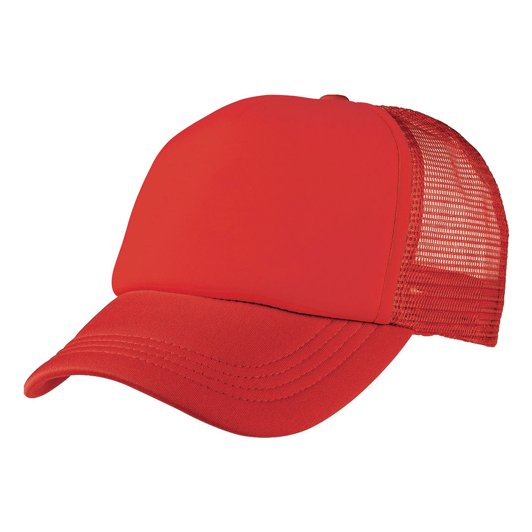House of Uniforms The Foam Mesh Trucker Cap | Adults Legend Red