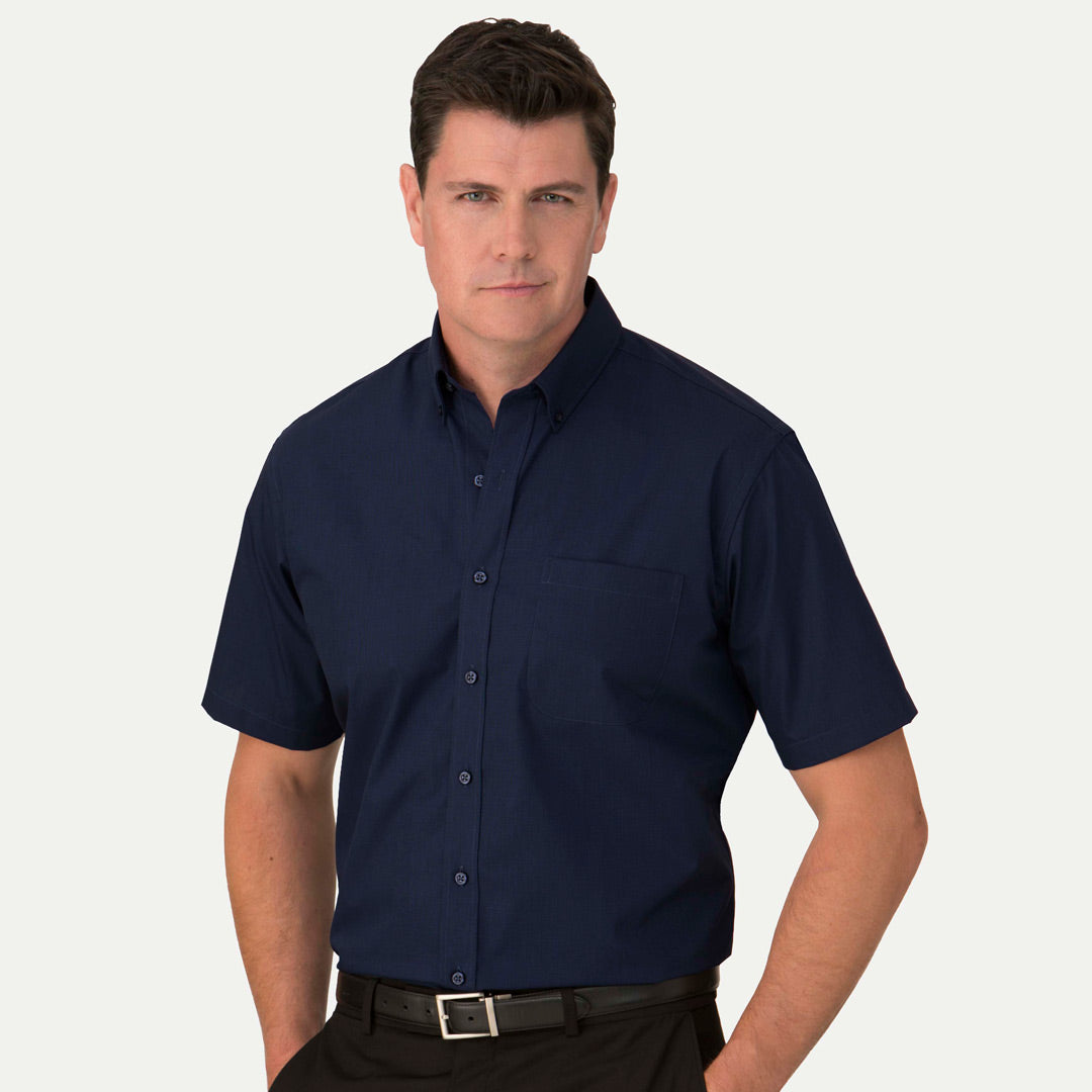 House of Uniforms The Micro Check Shirt | Mens | Short Sleeve City Collection