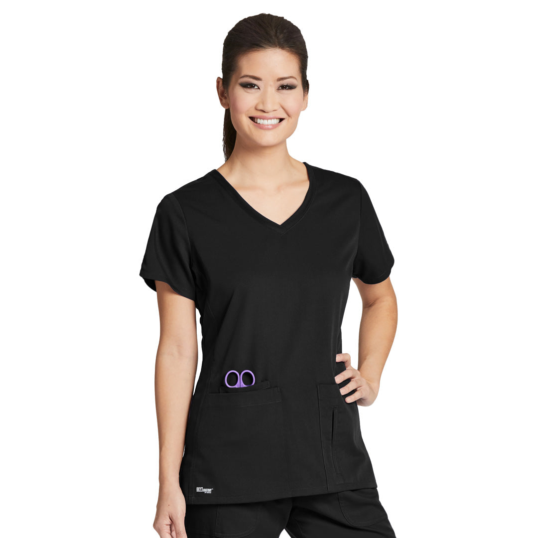 House of Uniforms The Cora 4 Pocket V Neck Scrub Top | Ladies | Greys Anatomy Greys Anatomy by Barco 
