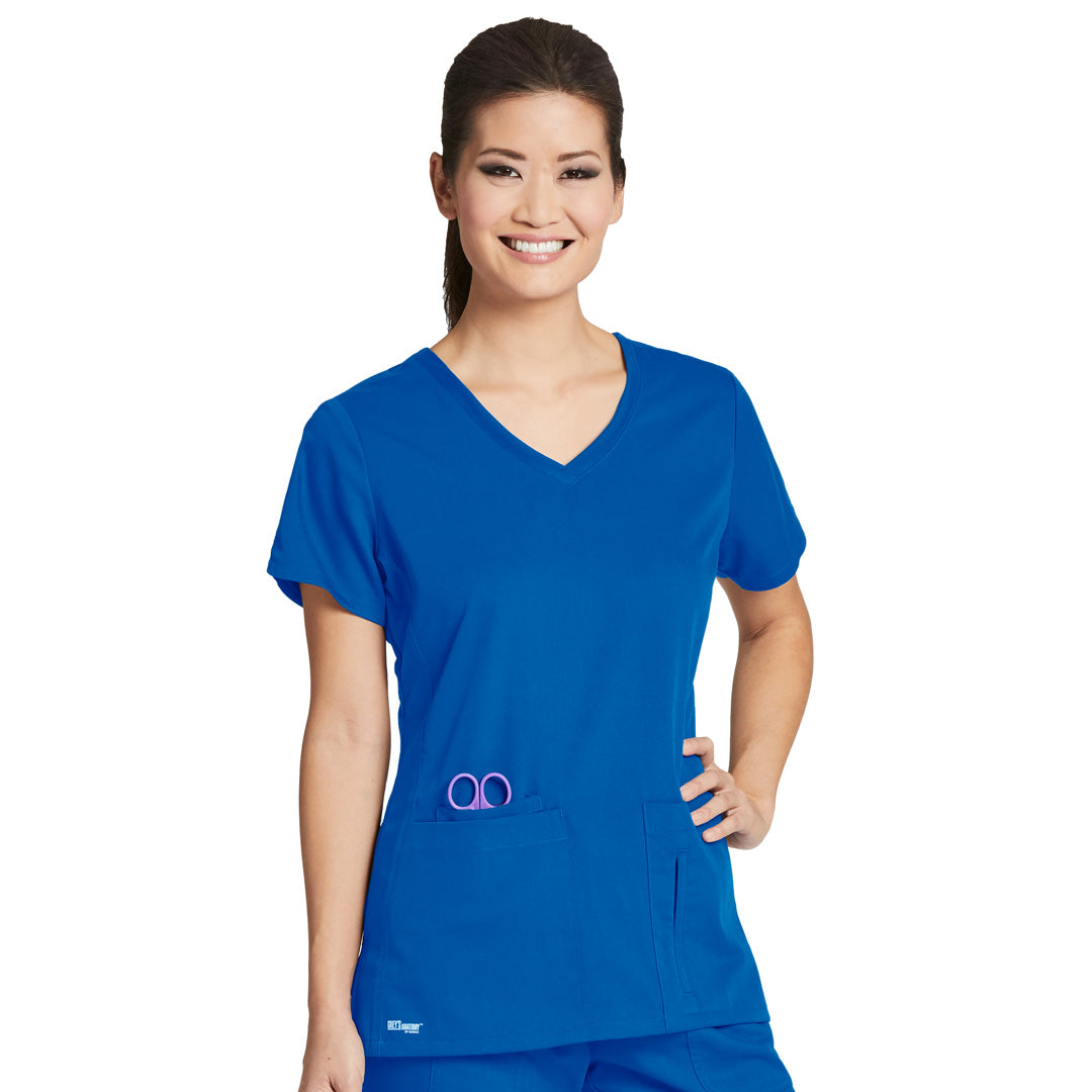 House of Uniforms The Cora 4 Pocket V Neck Scrub Top | Ladies | Greys Anatomy Greys Anatomy by Barco New Royal