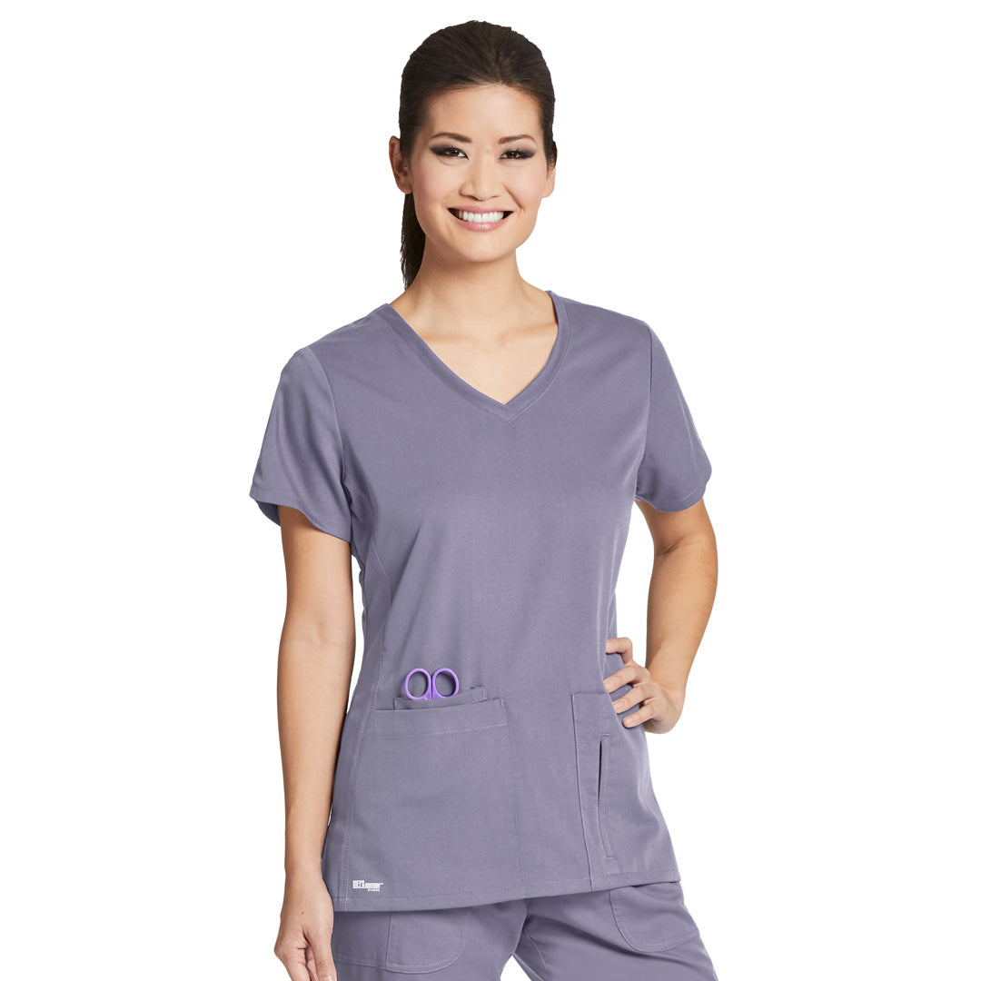House of Uniforms The Cora 4 Pocket V Neck Scrub Top | Ladies | Greys Anatomy Greys Anatomy by Barco Moonstruck