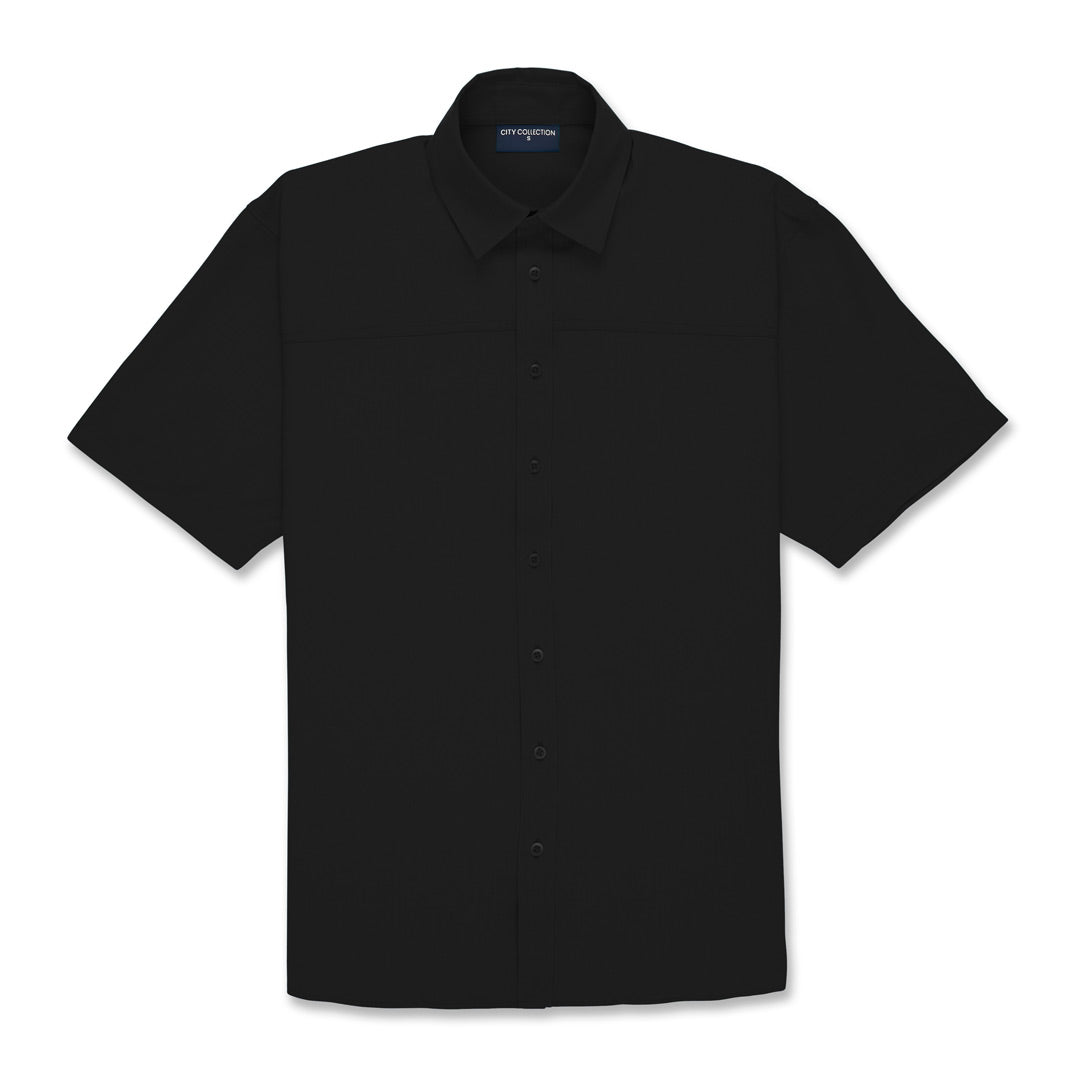 House of Uniforms The Ezylin Shirt | Mens | Short Sleeve City Collection Black