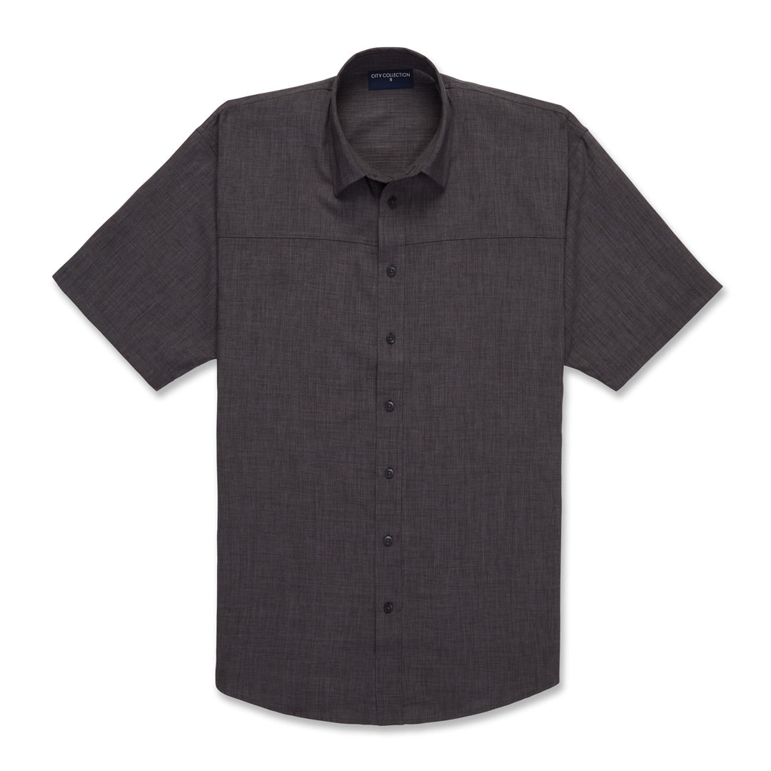 House of Uniforms The Ezylin Shirt | Mens | Short Sleeve City Collection Charcoal