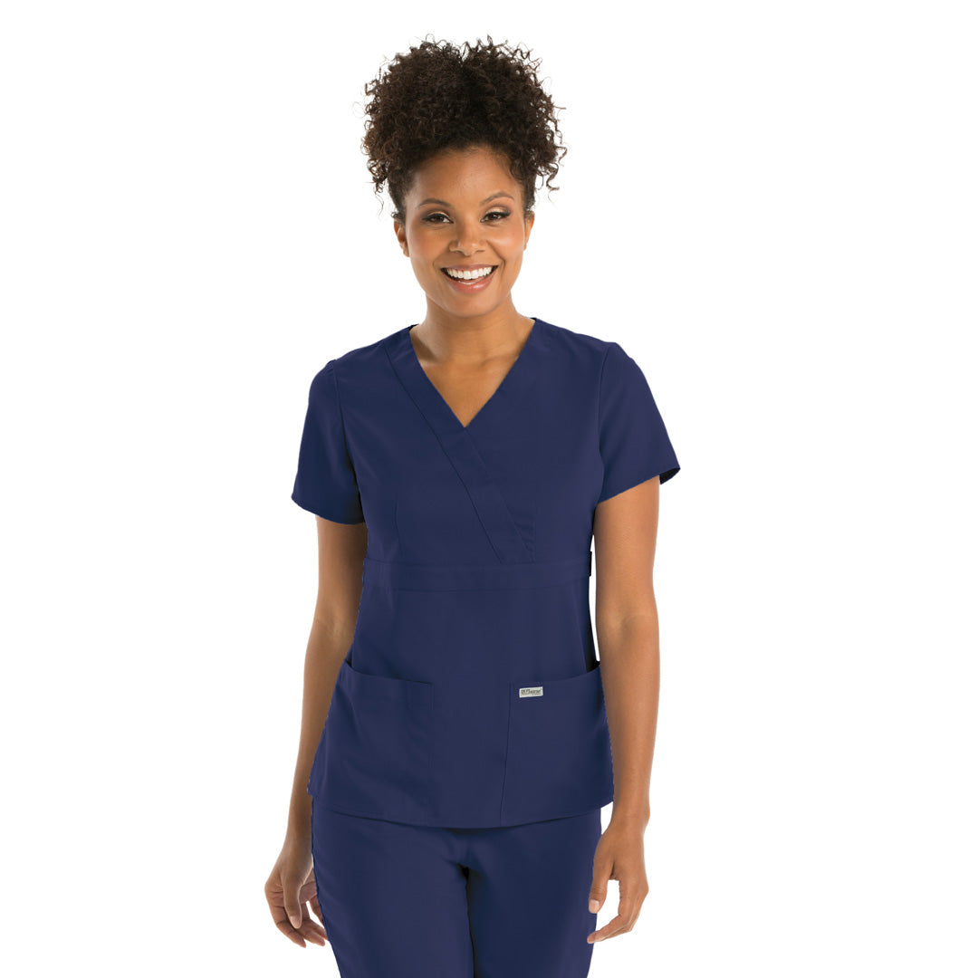 House of Uniforms The Riley 3 Pocket Scrub Top | Ladies | Greys Anatomy Greys Anatomy by Barco 