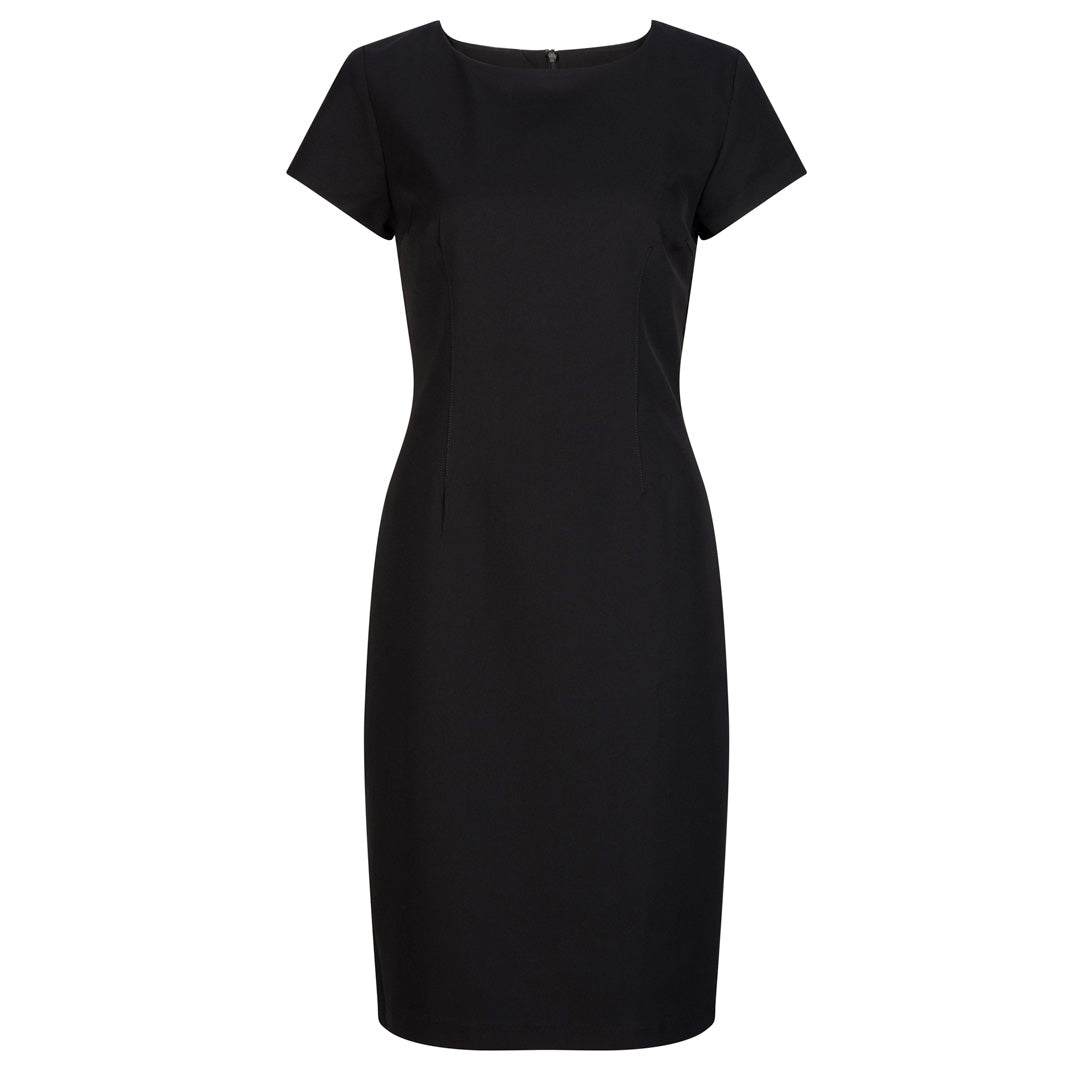 House of Uniforms The Cap Sleeve Dress | Microfibre LSJ Collection Black