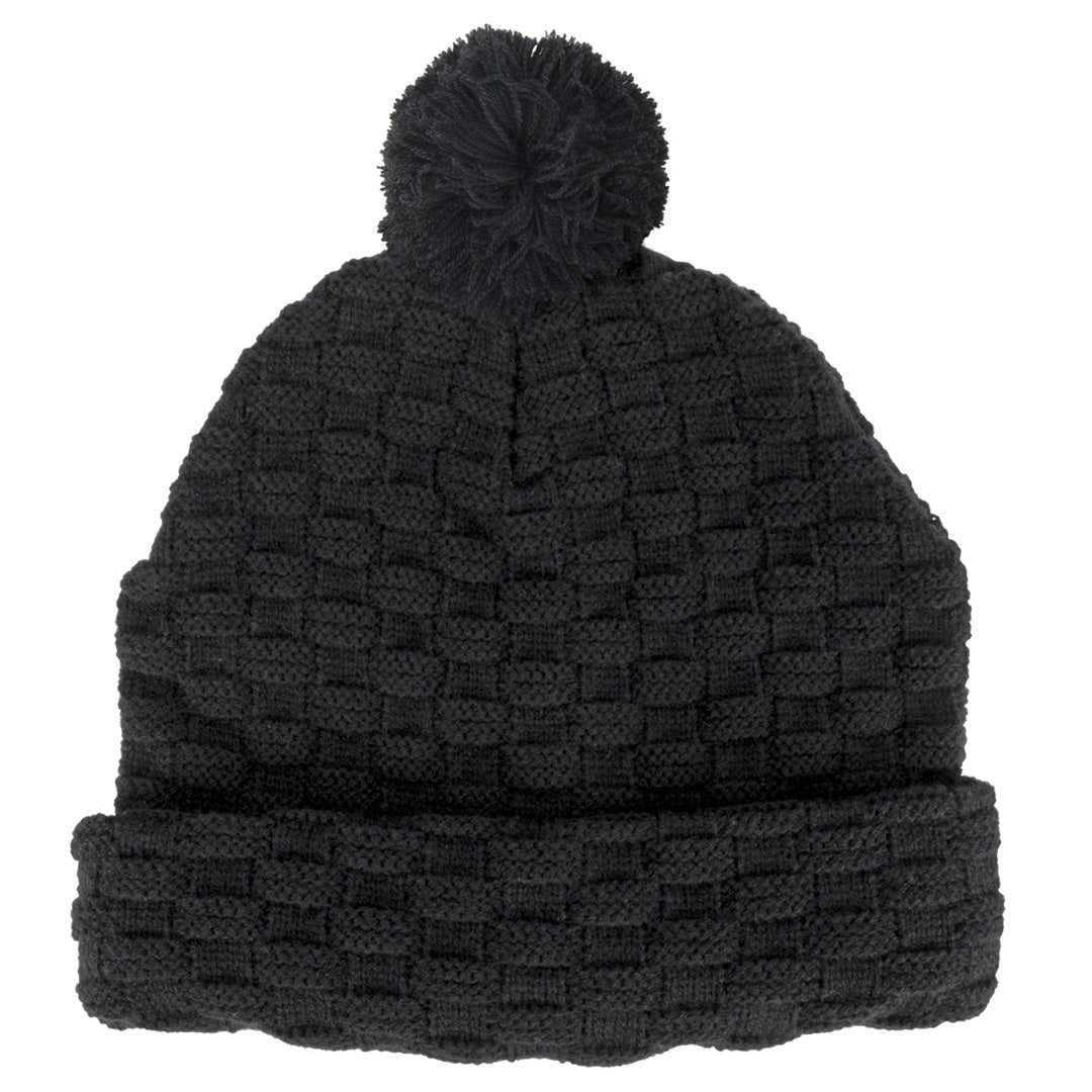 House of Uniforms The Pom Pom Beanie | Adults Legend Black/Black