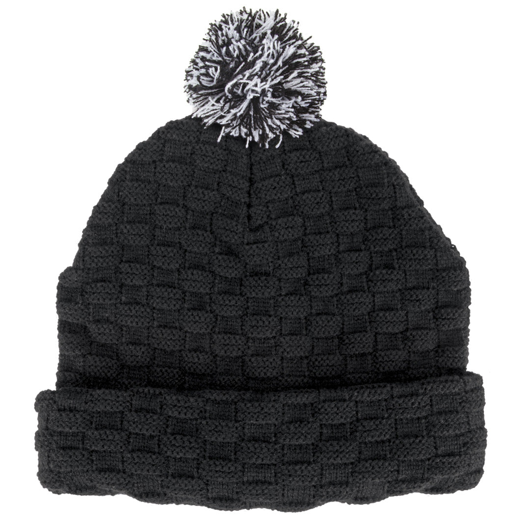 House of Uniforms The Pom Pom Beanie | Adults Legend Black/White