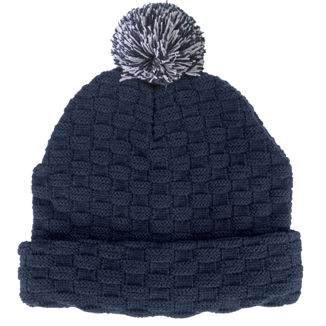House of Uniforms The Pom Pom Beanie | Adults Legend Navy/White