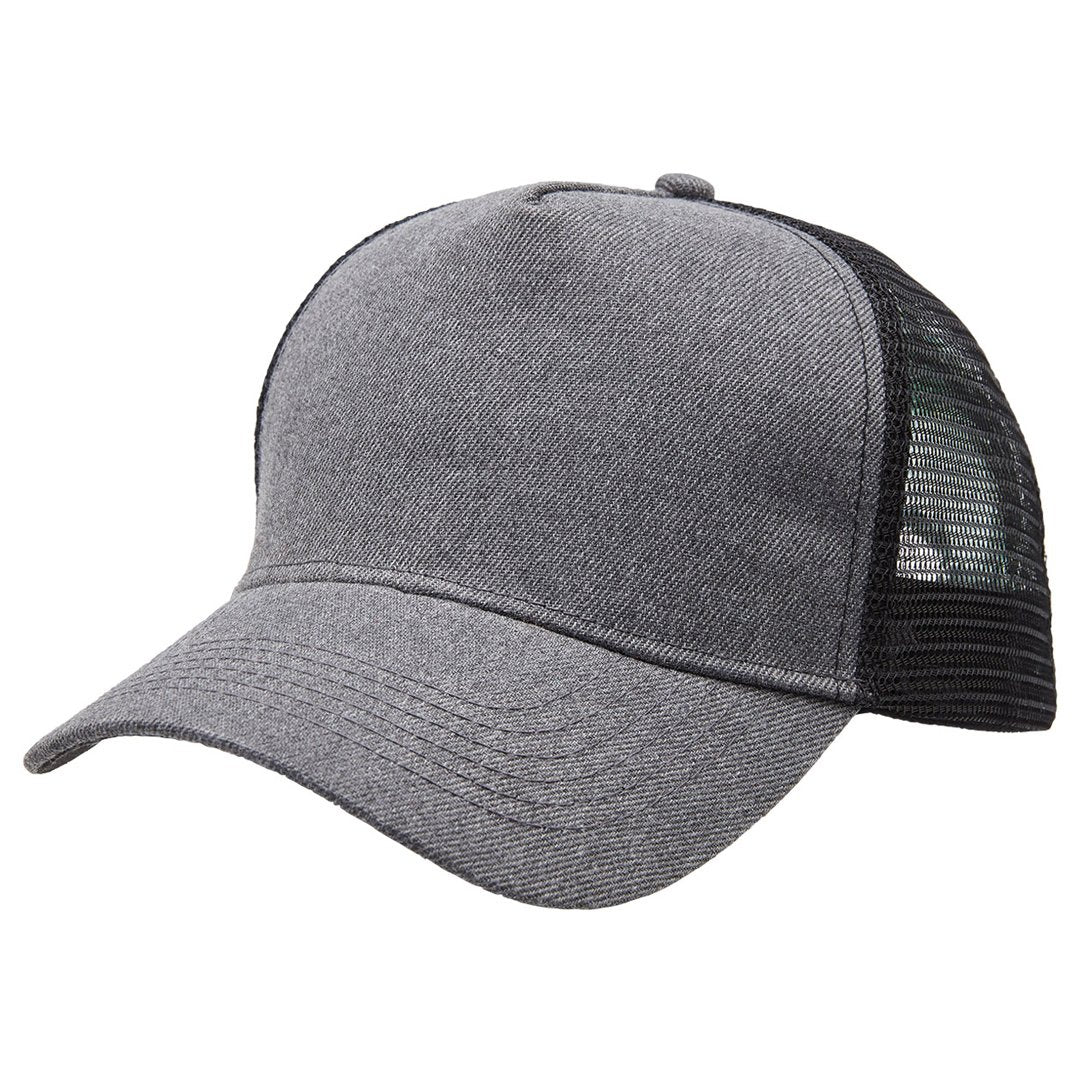 House of Uniforms The Heathered Mesh Trucker Cap Legend Charcoal/Black