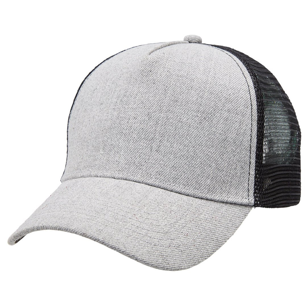 House of Uniforms The Heathered Mesh Trucker Cap Legend Grey/Black