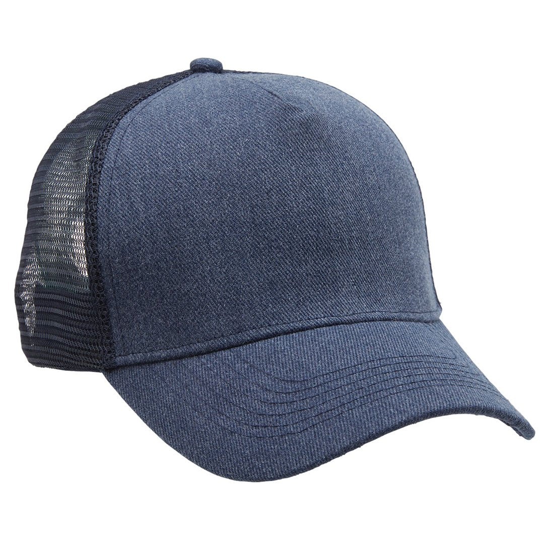 House of Uniforms The Heathered Mesh Trucker Cap Legend Navy/Navy