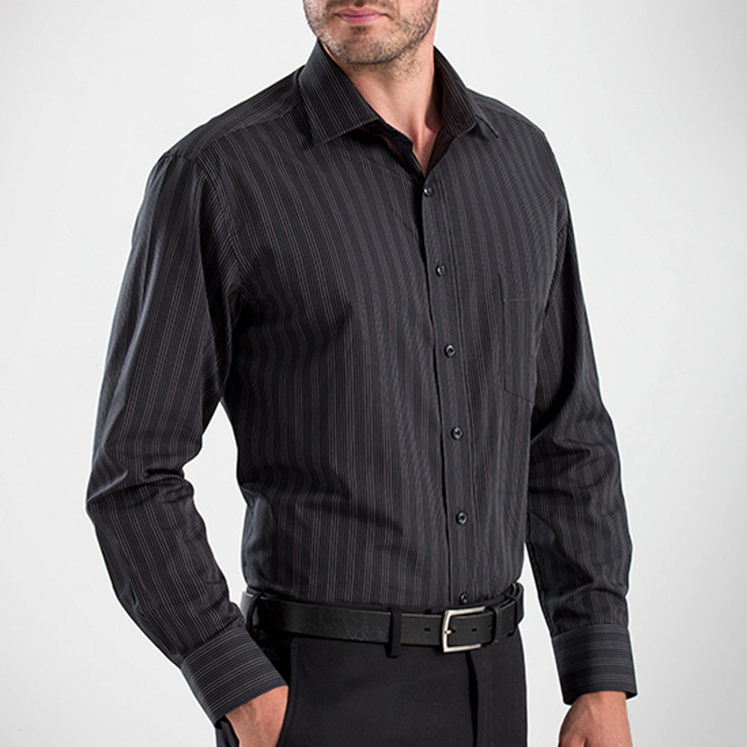 House of Uniforms The Richmond Shirt | Mens | Long Sleeve John Kevin Black