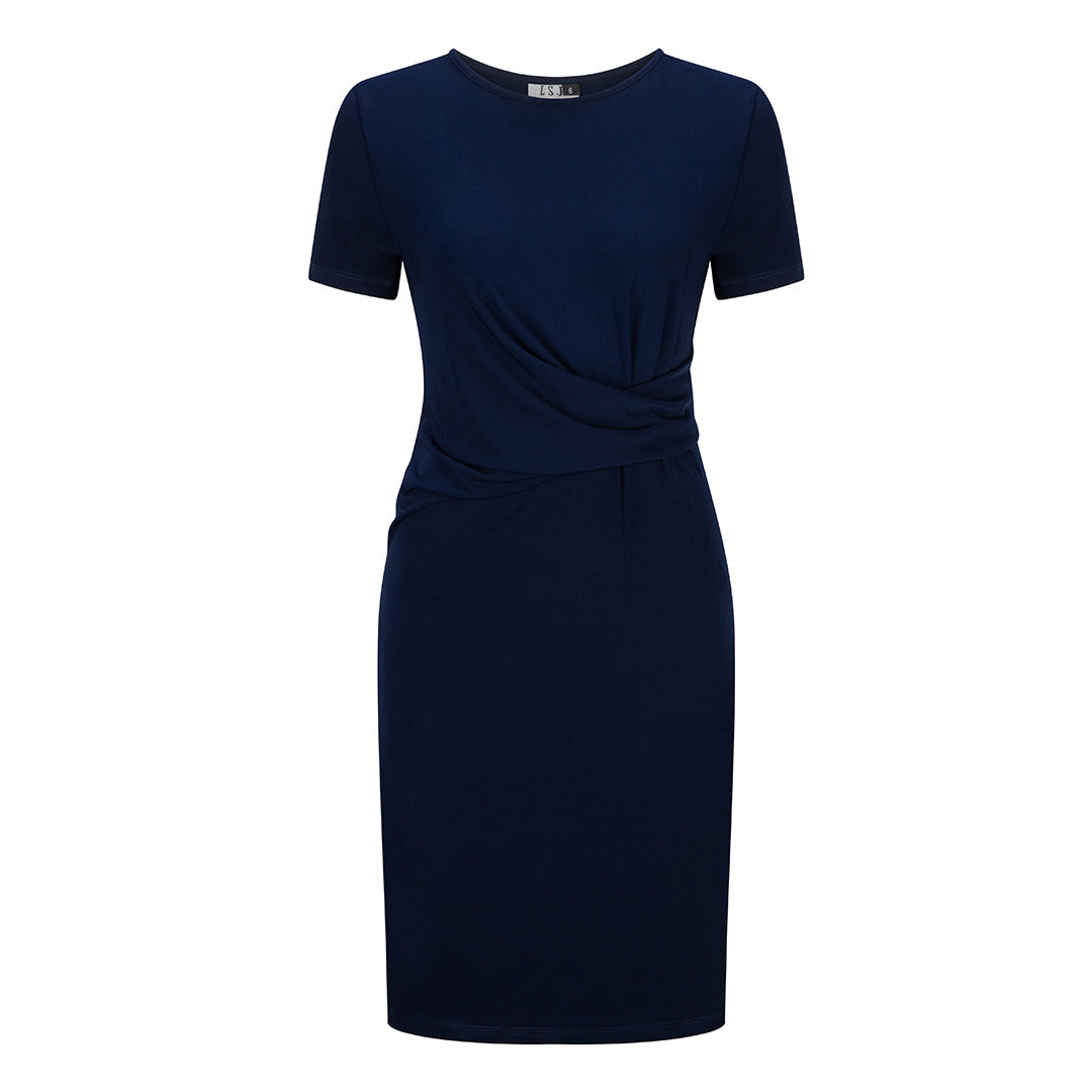 House of Uniforms The Knit Mock-Wrap Dress LSJ Collection Navy