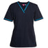 House of Uniforms The Contrast V Neck Scrub Top | Ladies Jbs Wear Navy/Aqua