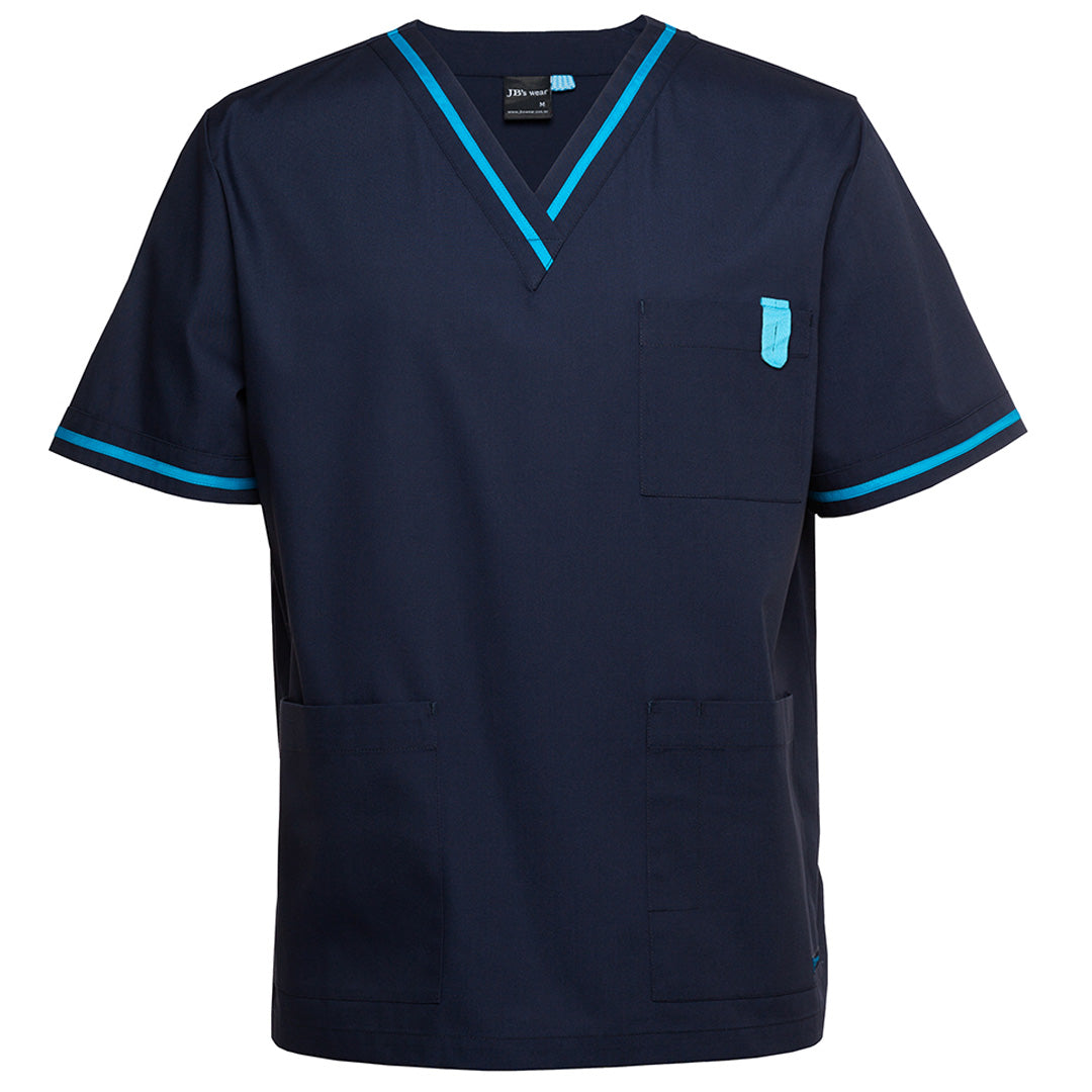 House of Uniforms The Contrast V Neck Scrub Top | Adults Jbs Wear Navy/Aqua