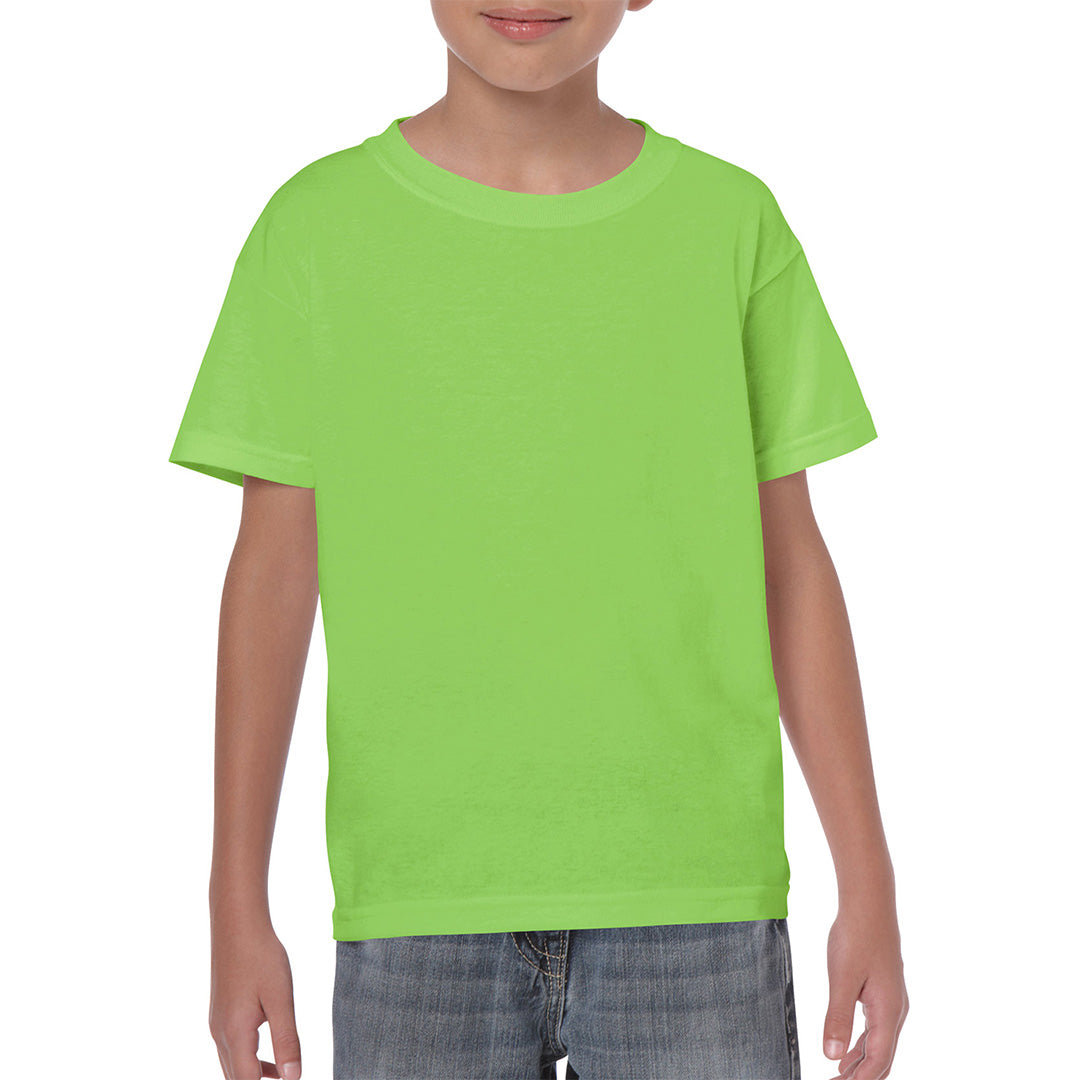 House of Uniforms The Heavy Cotton Tee | Youth | C1 Gildan Lime