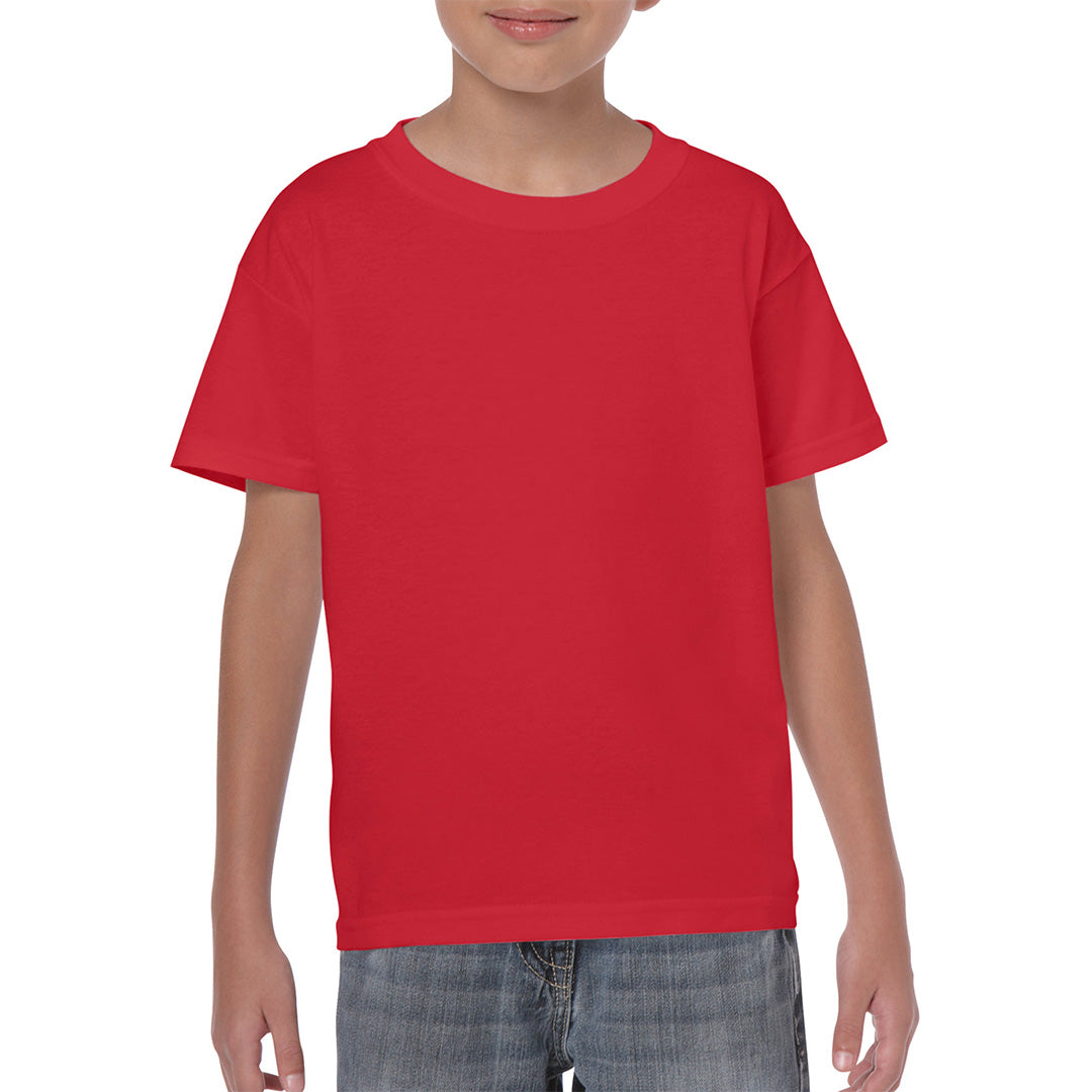 House of Uniforms The Heavy Cotton Tee | Youth | C1 Gildan Red
