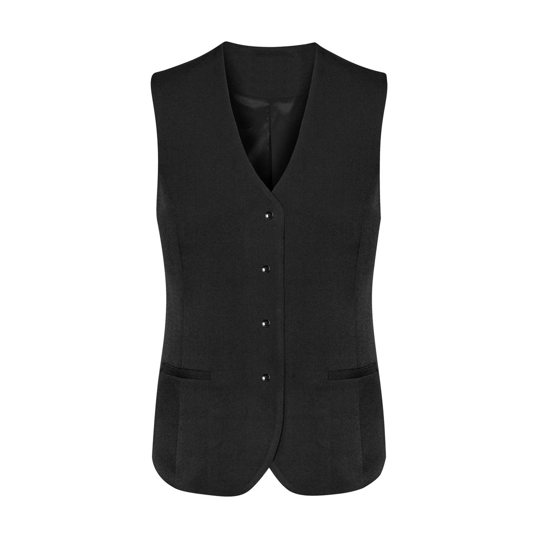 House of Uniforms The Cool Stretch Vest | Ladies | Longline Biz Corporates Black