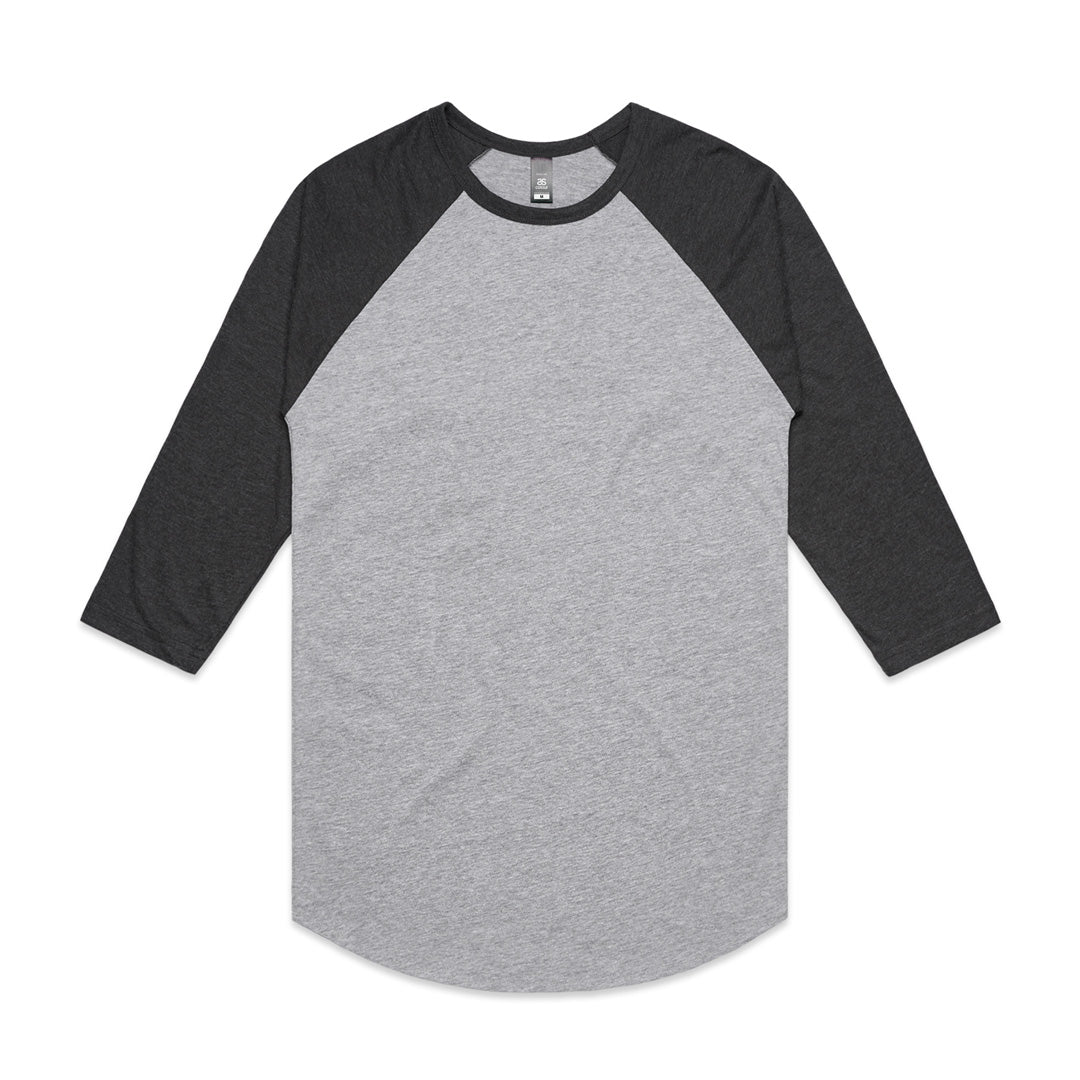 House of Uniforms The Raglan Tee | Mens | 3/4 Sleeve AS Colour Grey Marle/Asphalt Marle