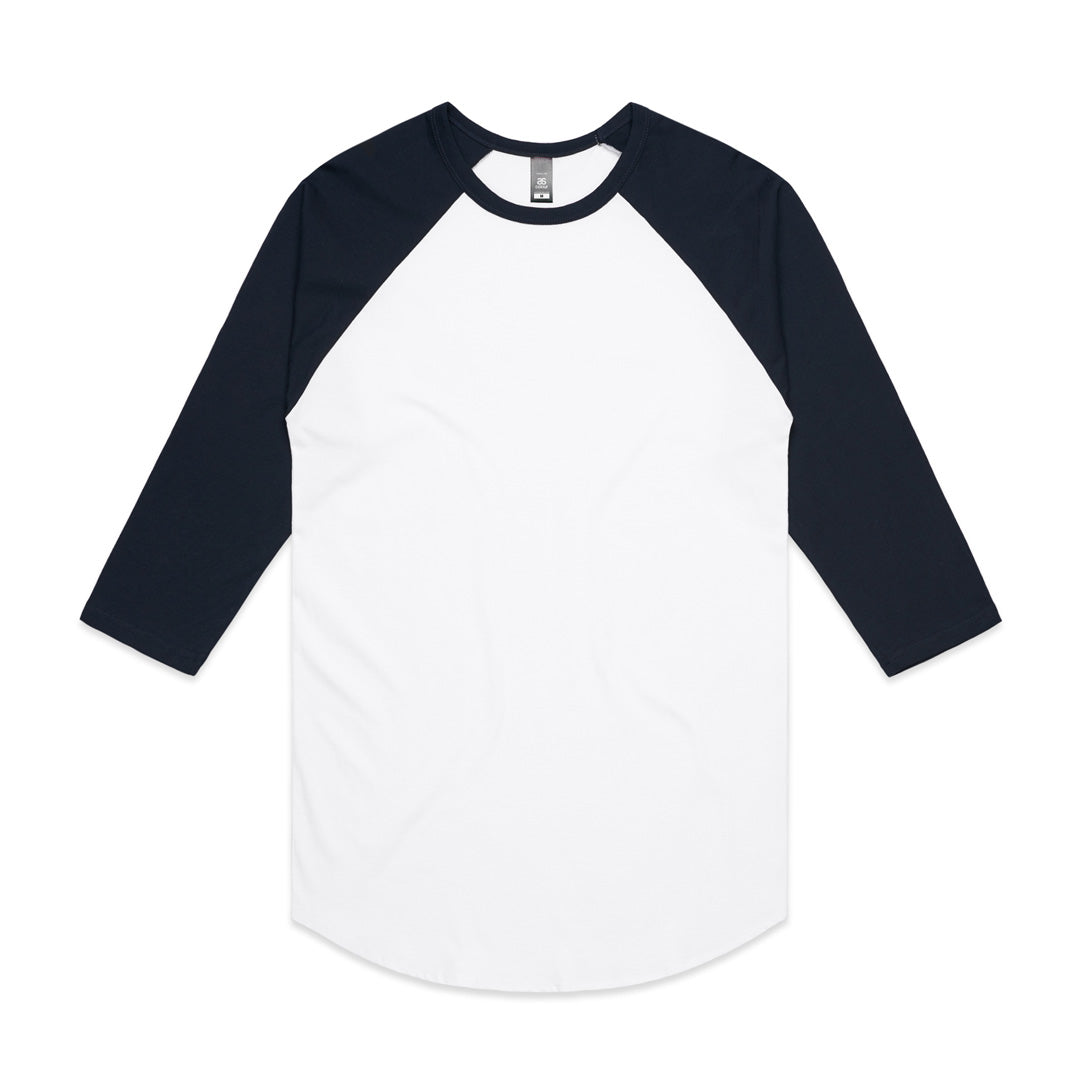 House of Uniforms The Raglan Tee | Mens | 3/4 Sleeve AS Colour White/Navy