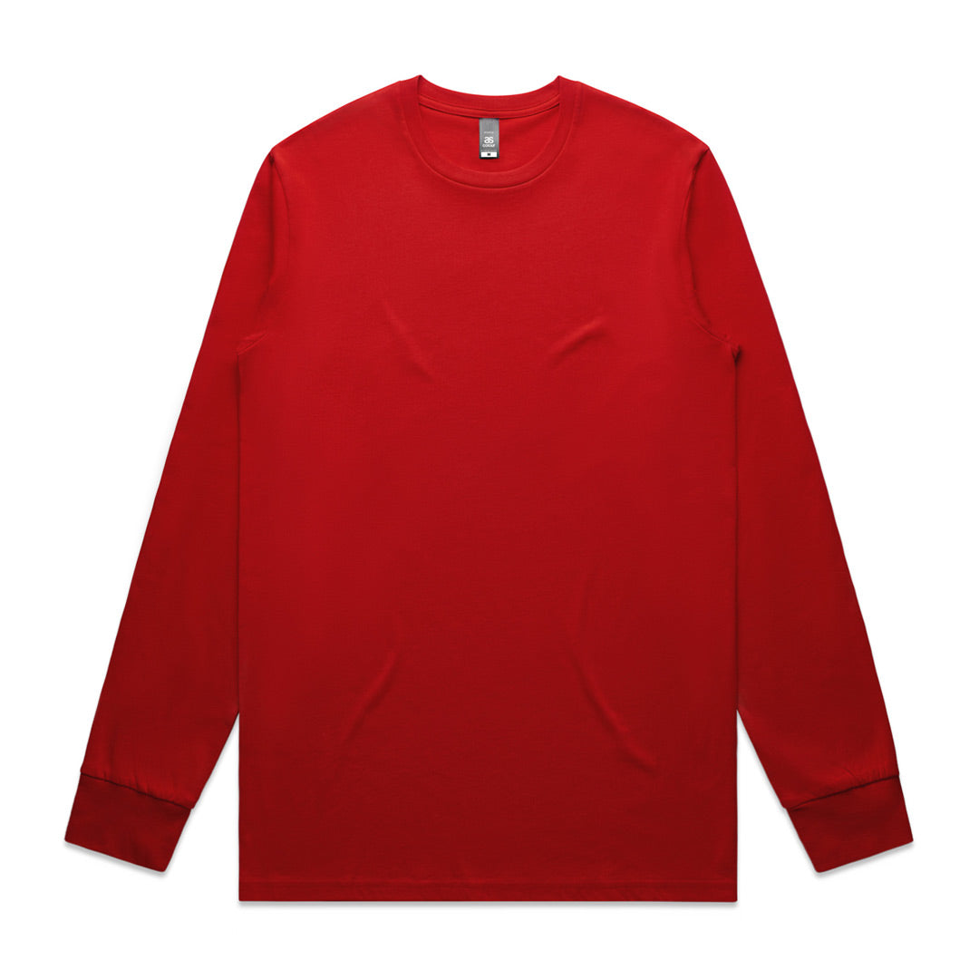 House of Uniforms The Staple Tee | Mens | Long Sleeve AS Colour Red