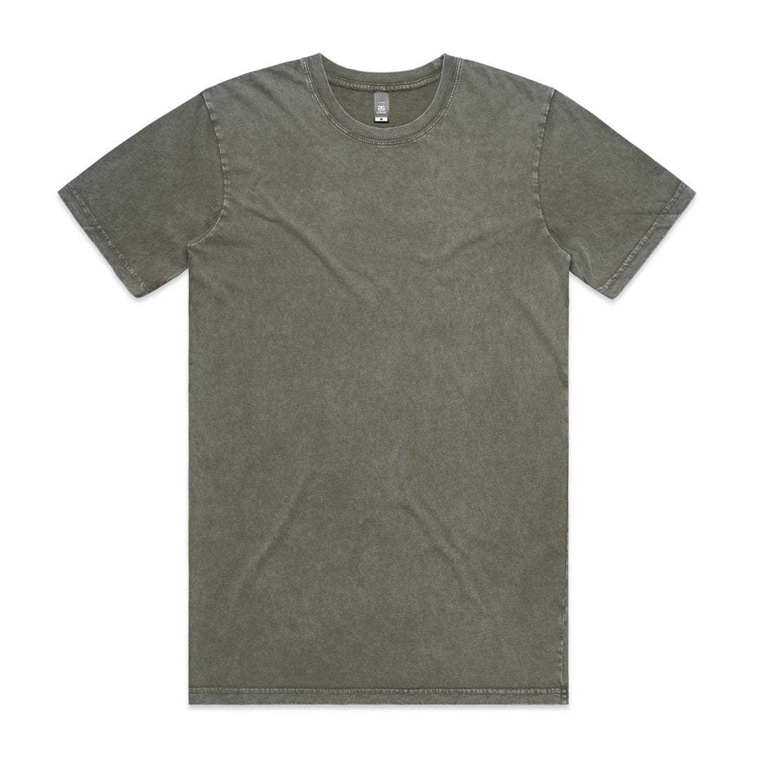 House of Uniforms The Stone Wash Tee | Mens | Short Sleeve AS Colour Moss