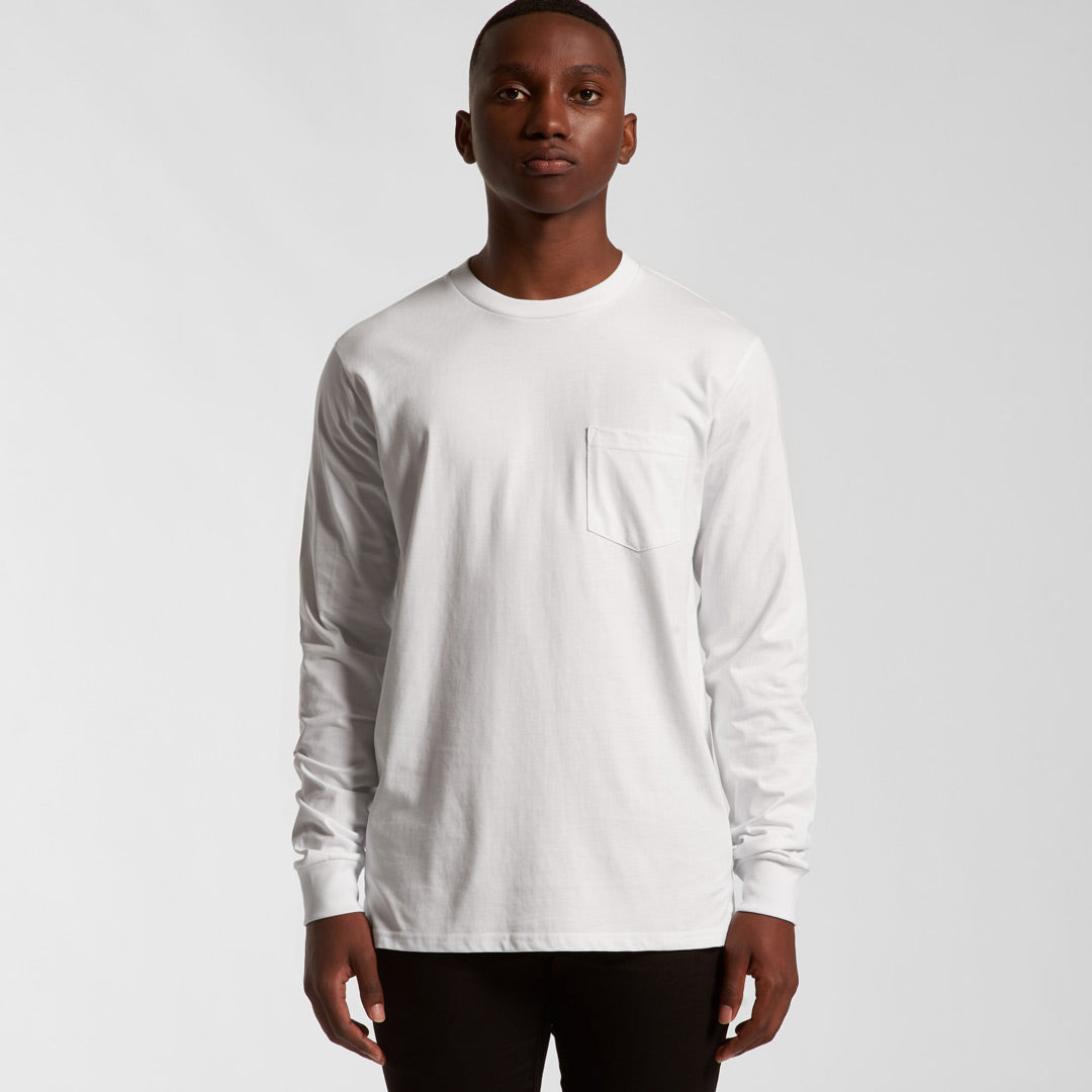 House of Uniforms The Classic Pocket Tee | Long Sleeve | Mens AS Colour 