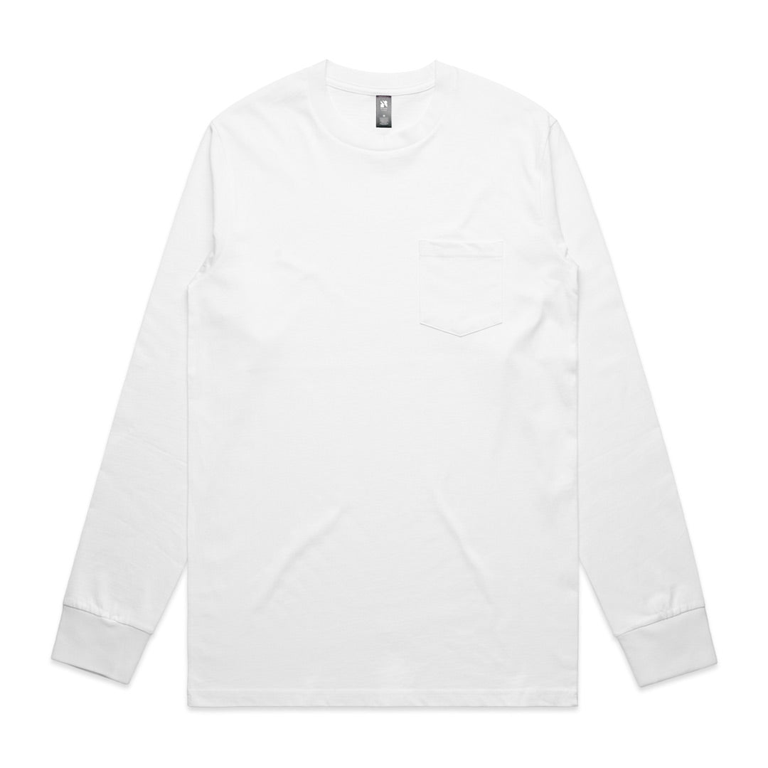 House of Uniforms The Classic Pocket Tee | Long Sleeve | Mens AS Colour White