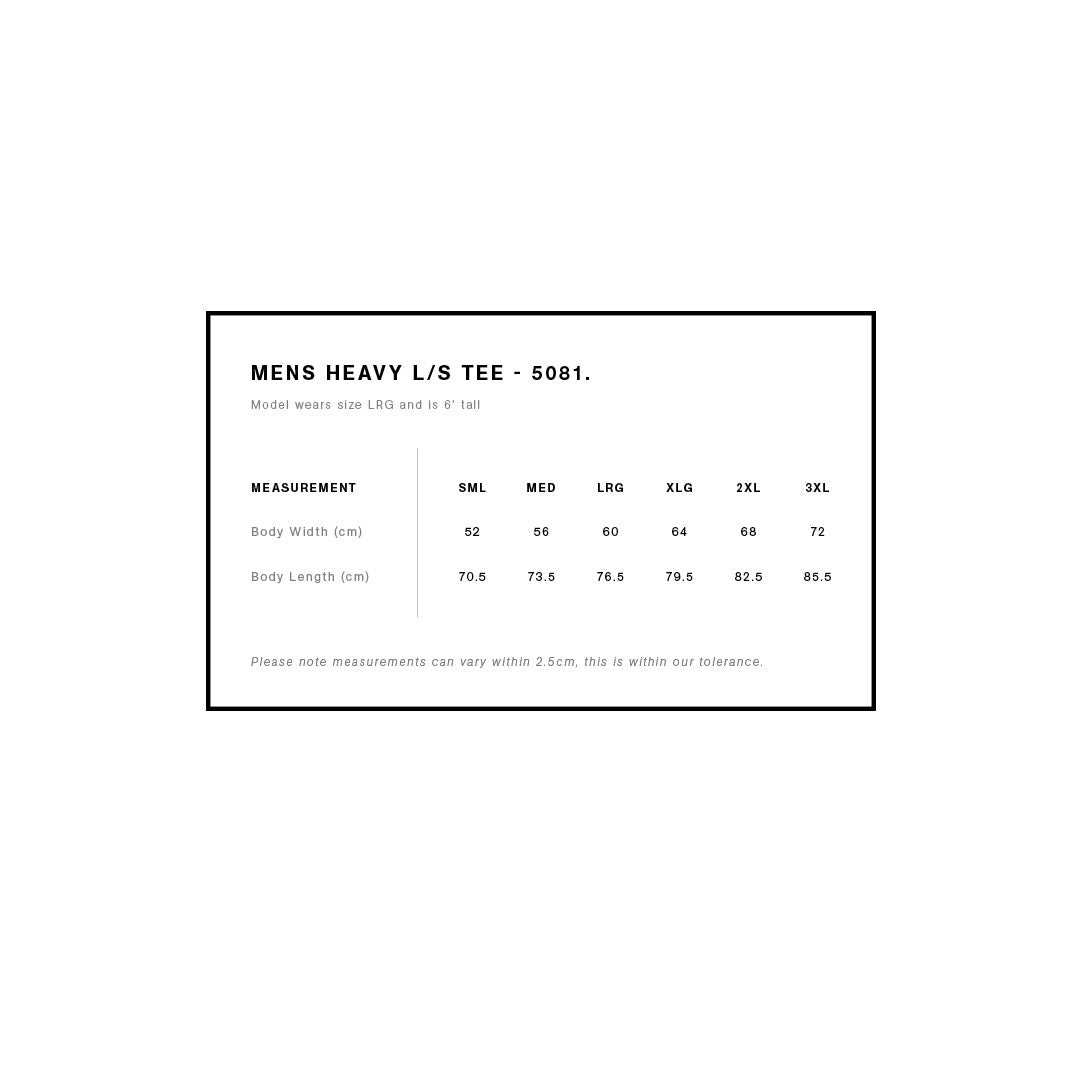 House of Uniforms The Heavy Tee | Mens | Long Sleeve AS Colour