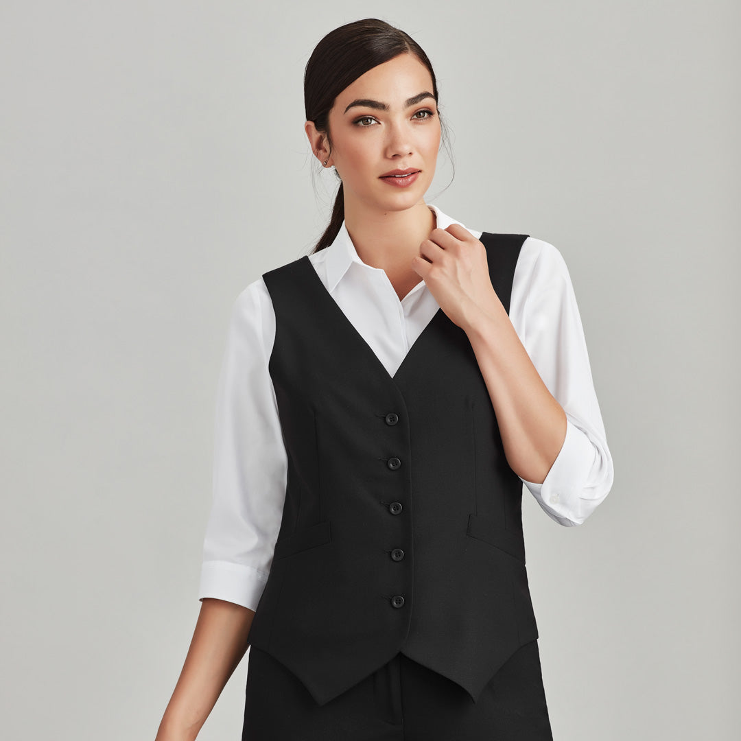 House of Uniforms The Cool Wool Peaked Vest | Ladies | Knitted Back Biz Corporates