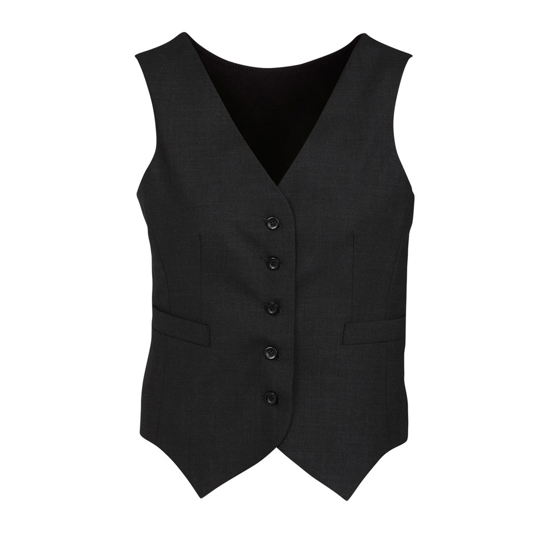 House of Uniforms The Cool Wool Peaked Vest | Ladies | Knitted Back Biz Corporates Black