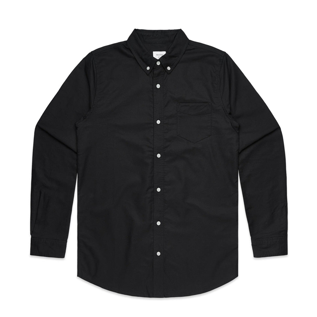 House of Uniforms The Oxford Shirt | Long Sleeve | Mens AS Colour Black