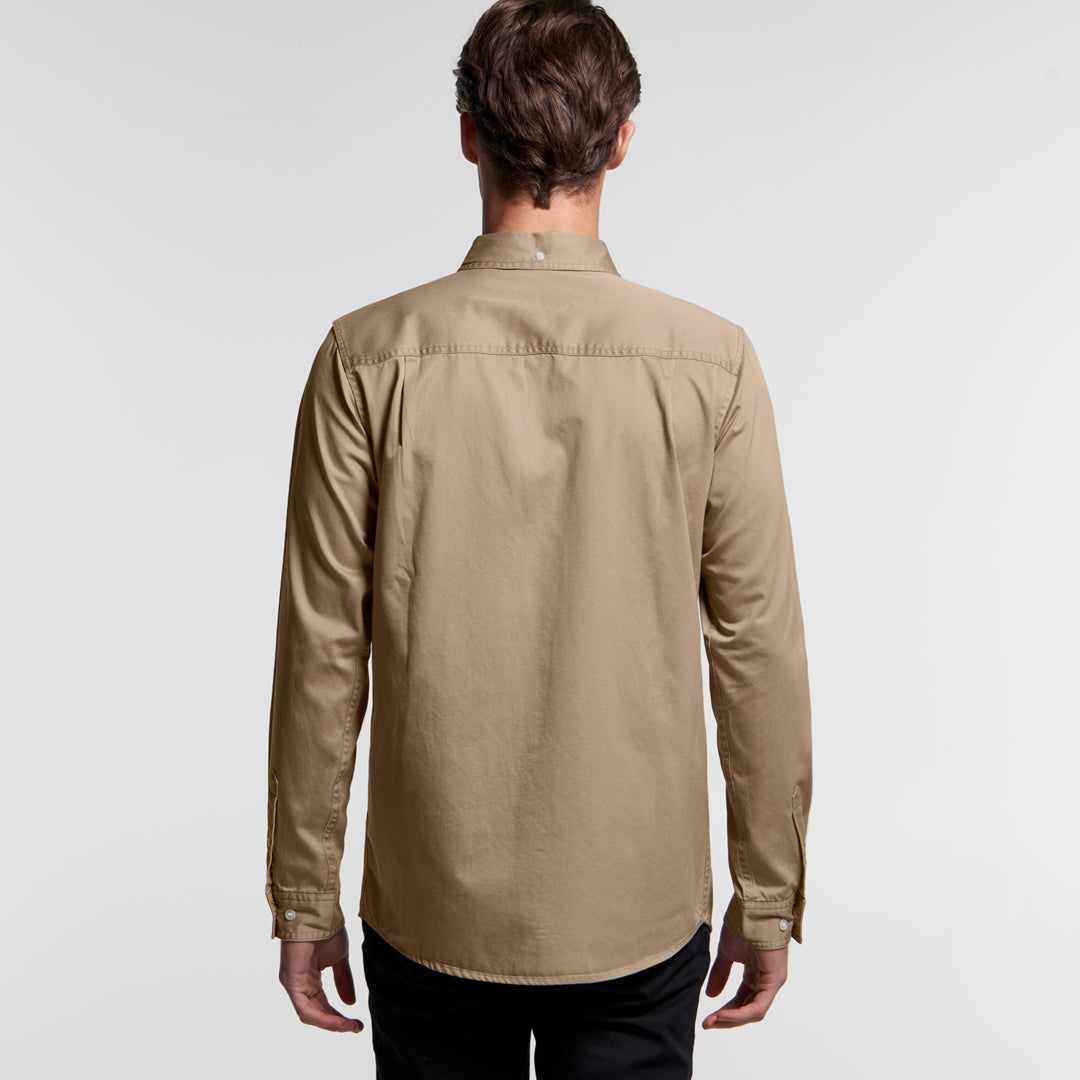 House of Uniforms The Denim Wash Shirt | Mens | Long Sleeve AS Colour