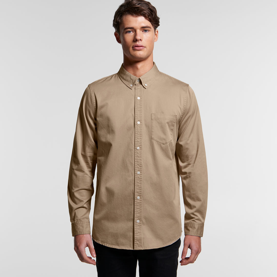 House of Uniforms The Denim Wash Shirt | Mens | Long Sleeve AS Colour