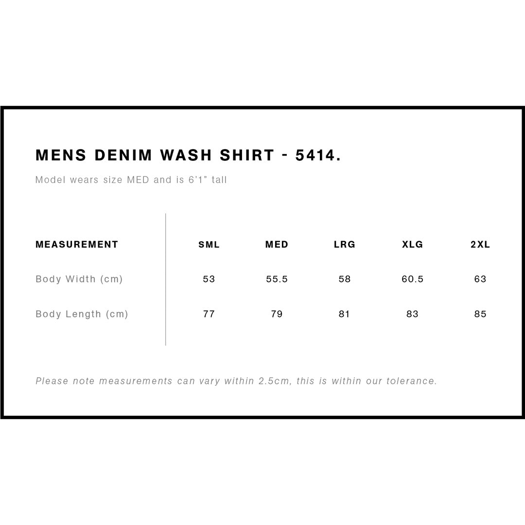 House of Uniforms The Denim Wash Shirt | Mens | Long Sleeve AS Colour